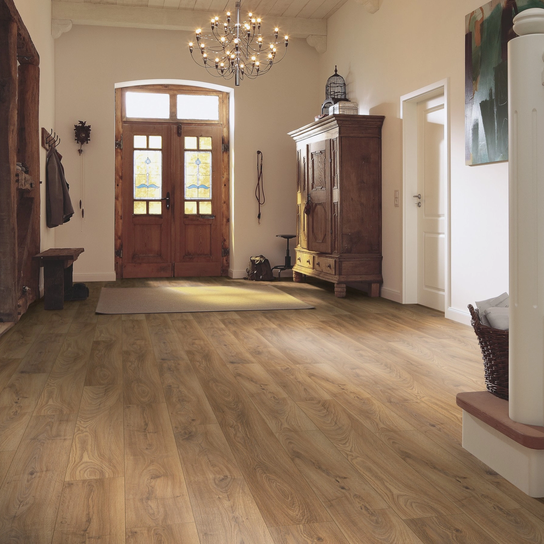 Milieubild Eingangsbereich mit Flur im Landhaus-Stil - Meister Laminat LD 150 Eiche Hazelbrook Milieubild Eingangsbereich mit Flur im Landhaus-Stil - Meister 600017-1288198-07013