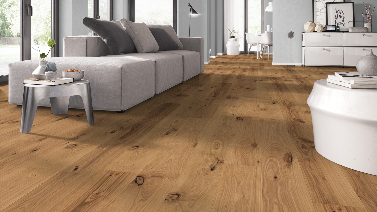 Admonter Parkett FLOORs Eiche stone basic Gebürstete Struktur Natur-Geölt