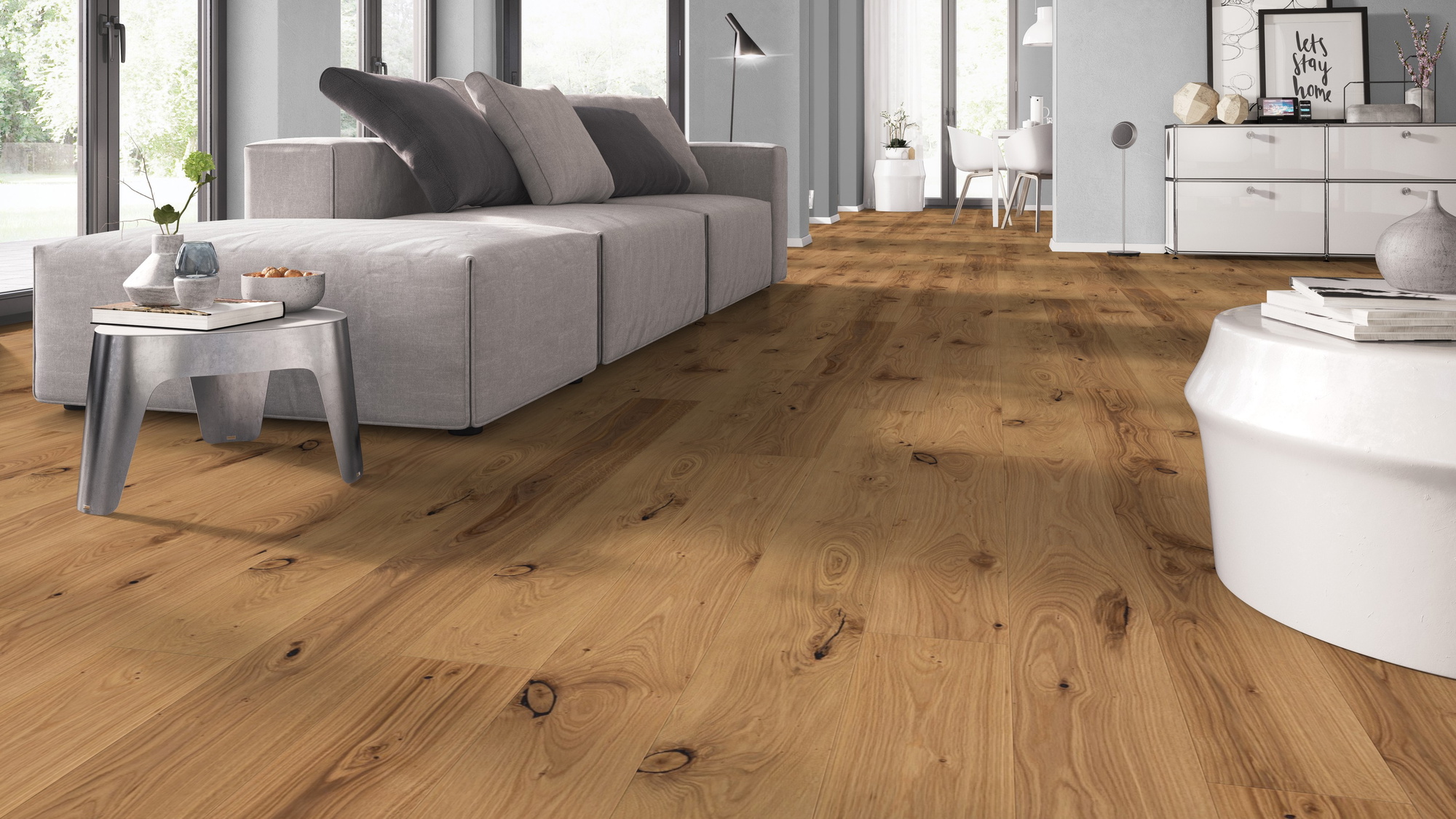 Admonter Parkett FLOORs Eiche stone basic Gebürstete Struktur Natur-Geölt