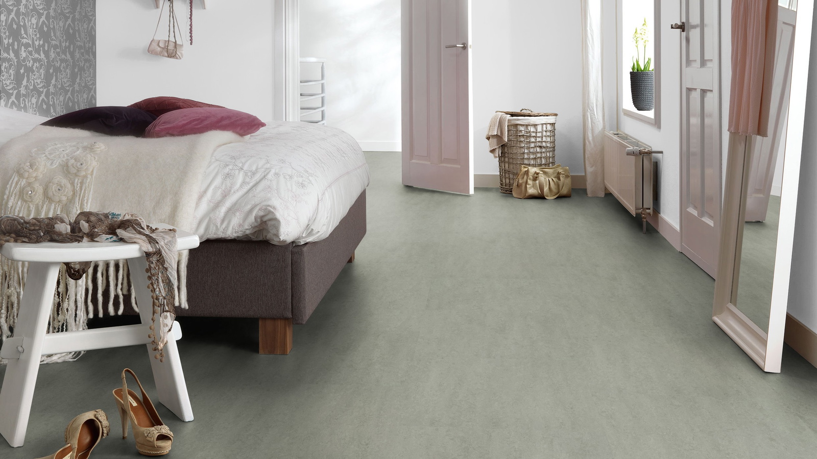 Forbo Flooring Linoleum Marmoleum Modular Neutral Cinder t3889