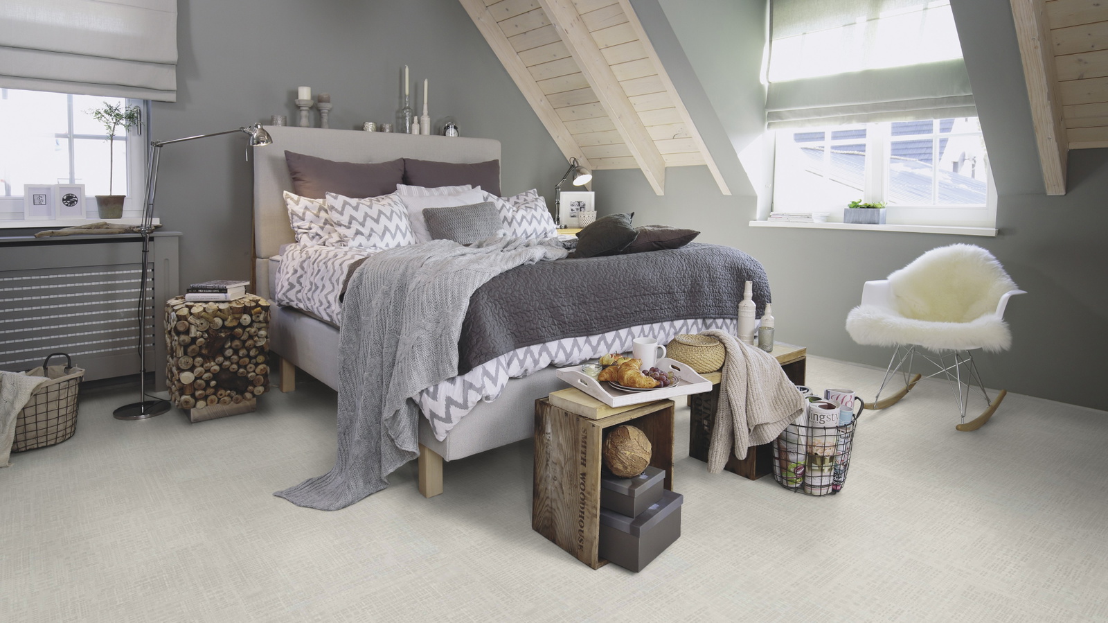 Milieubild Schlafzimmer im modernen Dachgeschoss - wineo PL15601GXL