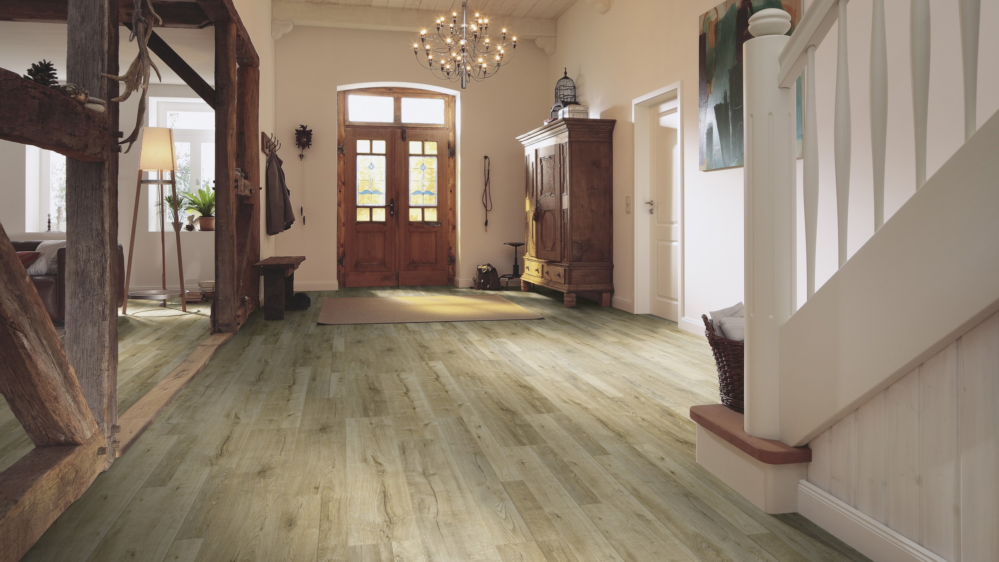 Milieubild Eingangsbereich mit Flur im Landhaus-Stil - MEISTER Laminat LD 55 Eiche Bayfield Milieubild Eingangsbereich mit Flur im Landhaus-Stil - MEISTER 600015-1288198-06679