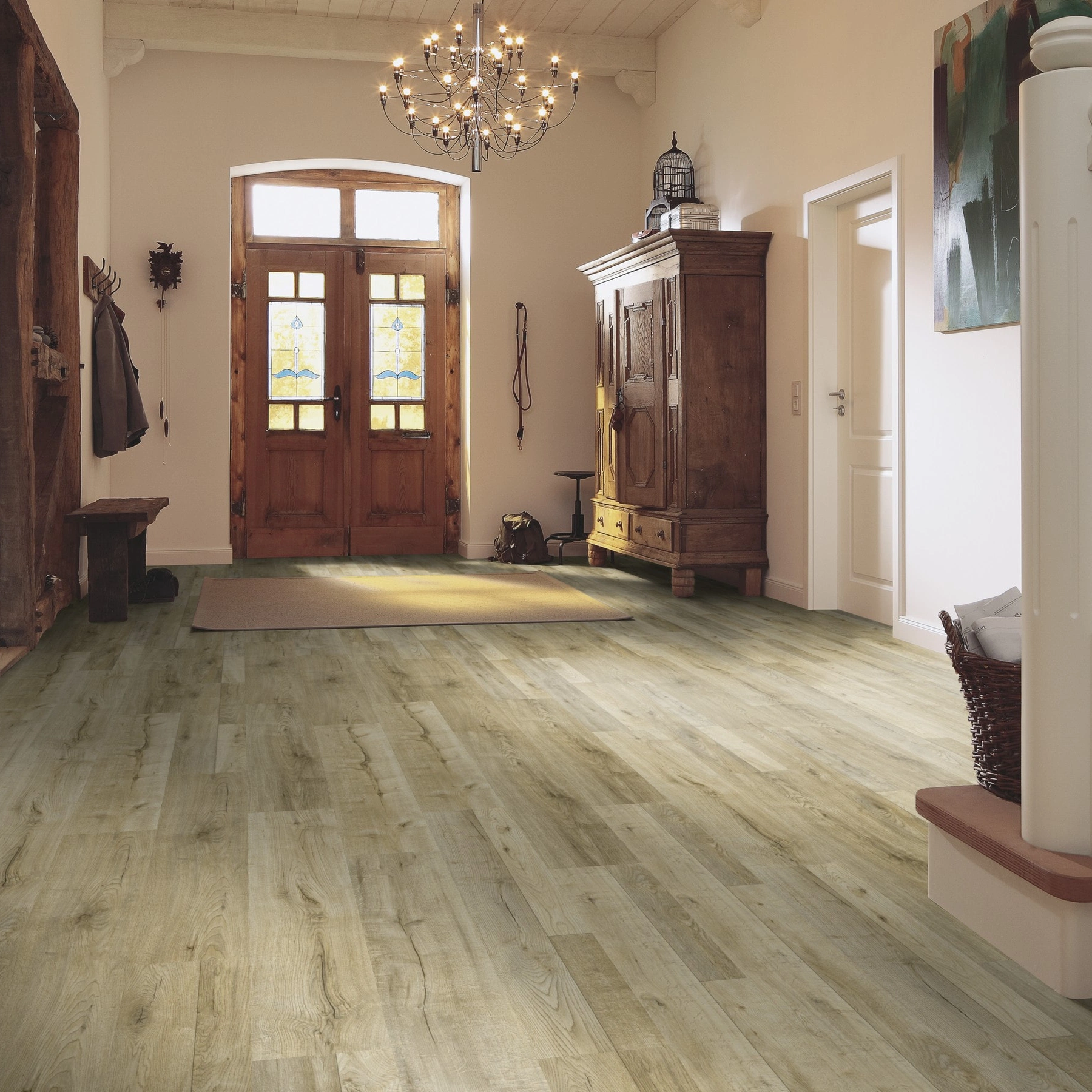Milieubild Eingangsbereich mit Flur im Landhaus-Stil - MEISTER Laminat LD 55 Eiche Bayfield Milieubild Eingangsbereich mit Flur im Landhaus-Stil - MEISTER 600015-1288198-06679