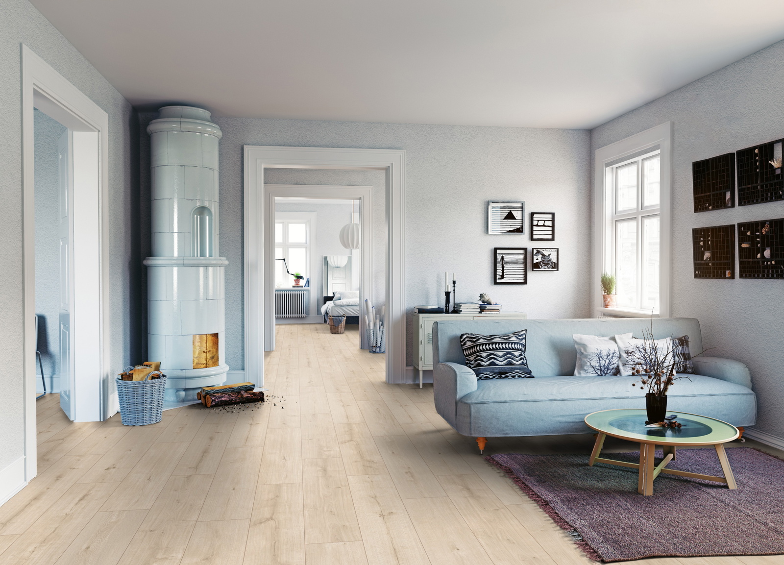 Milieubild Wohnzimmer mit Sofa und Kachelofen - ter Hürne 1101270103