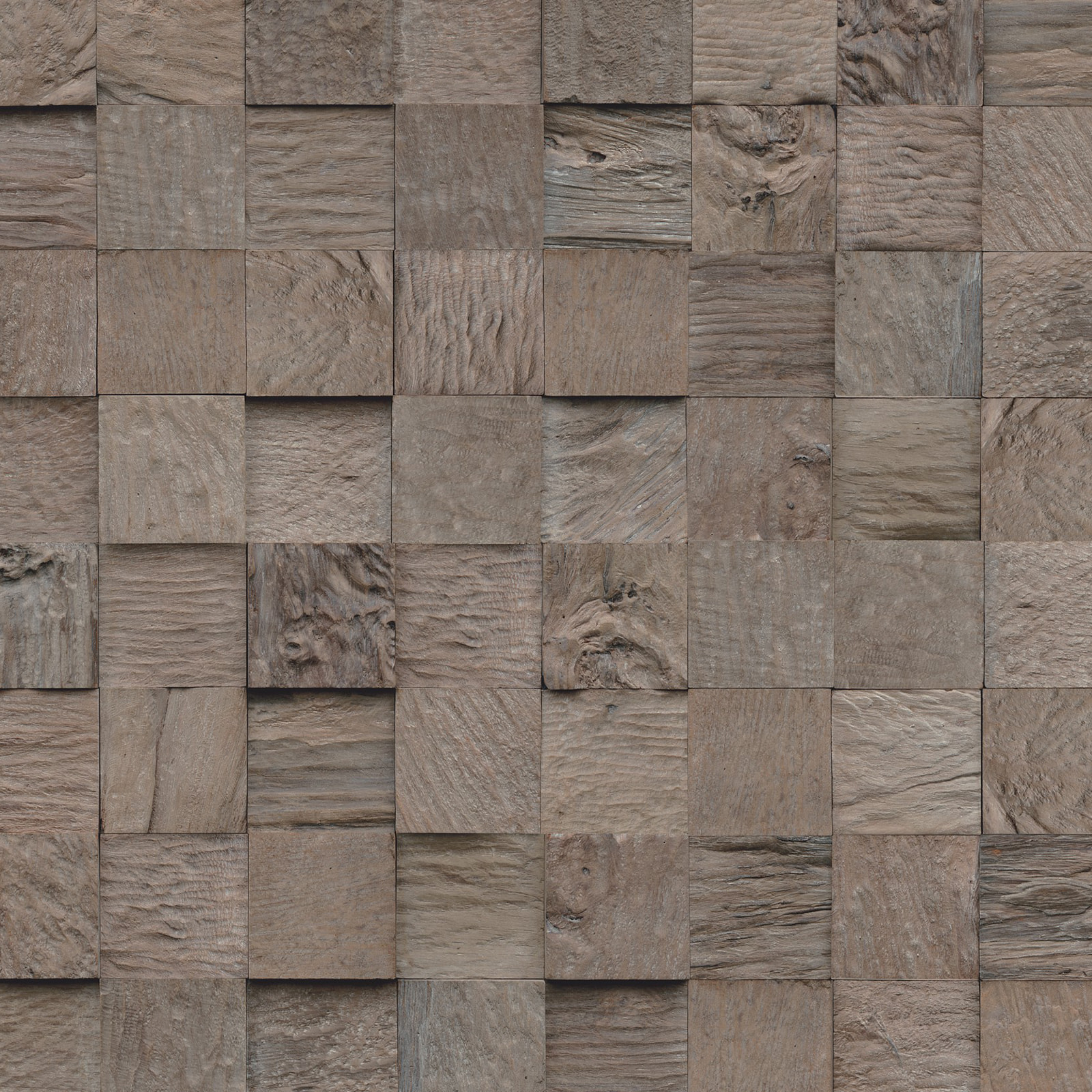Detail Ansicht - nexwall nature undefined Rimba Teak Block Rhino Detail Ansicht - nexwall nature NXWN-42020-001