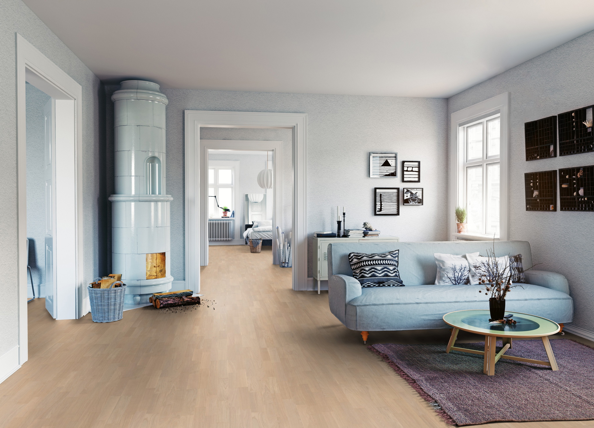 Milieubild Wohnzimmer mit Sofa und Kachelofen - ter Hürne 1101312495