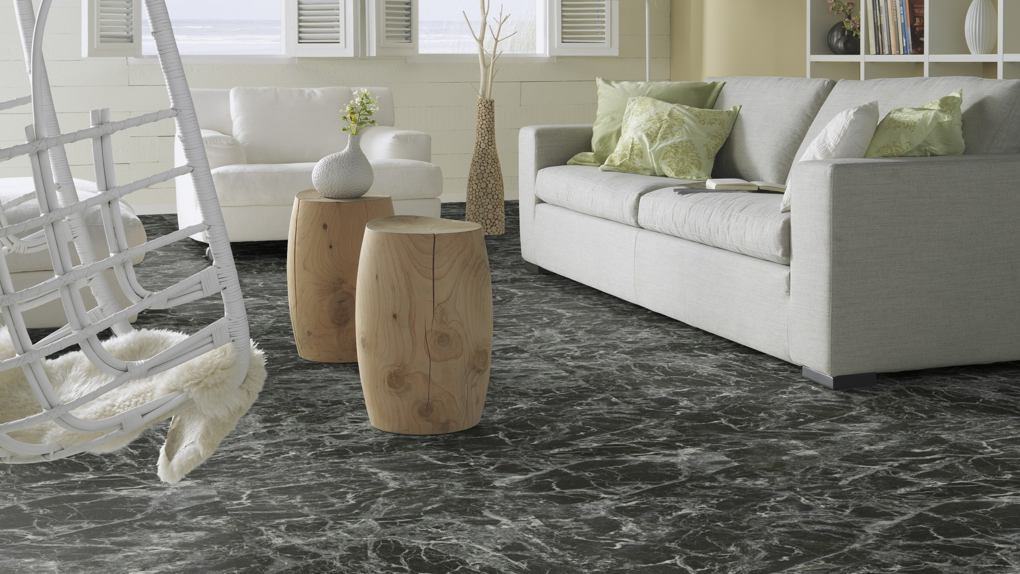 Milieubild Modernes, freundliches Wohnzimmer mit Sofa - Forbo Flooring 243646