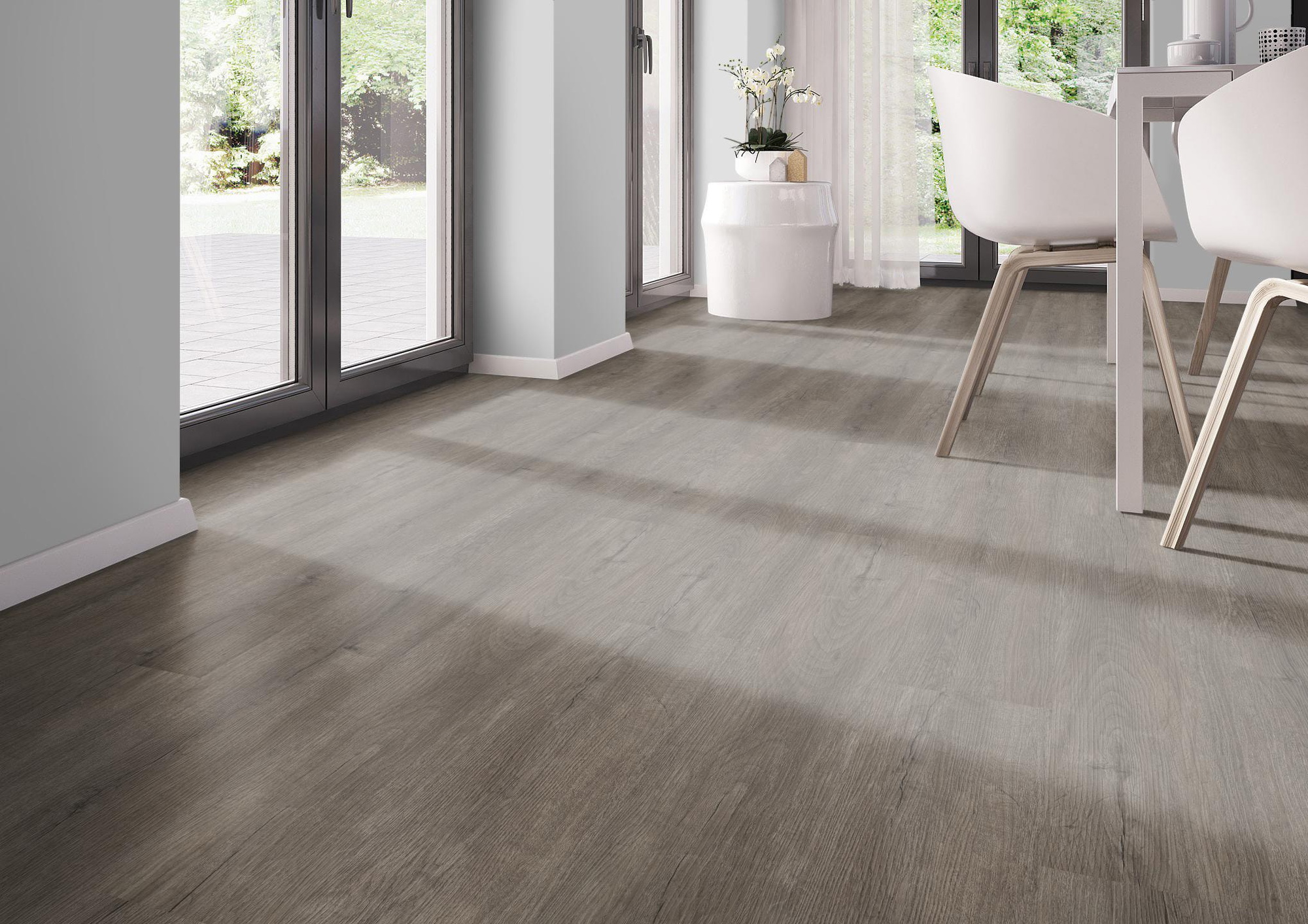 Milieubild Modernes Esszimmer - bodentiefe Perspektive - nexflor NXF-60030-006