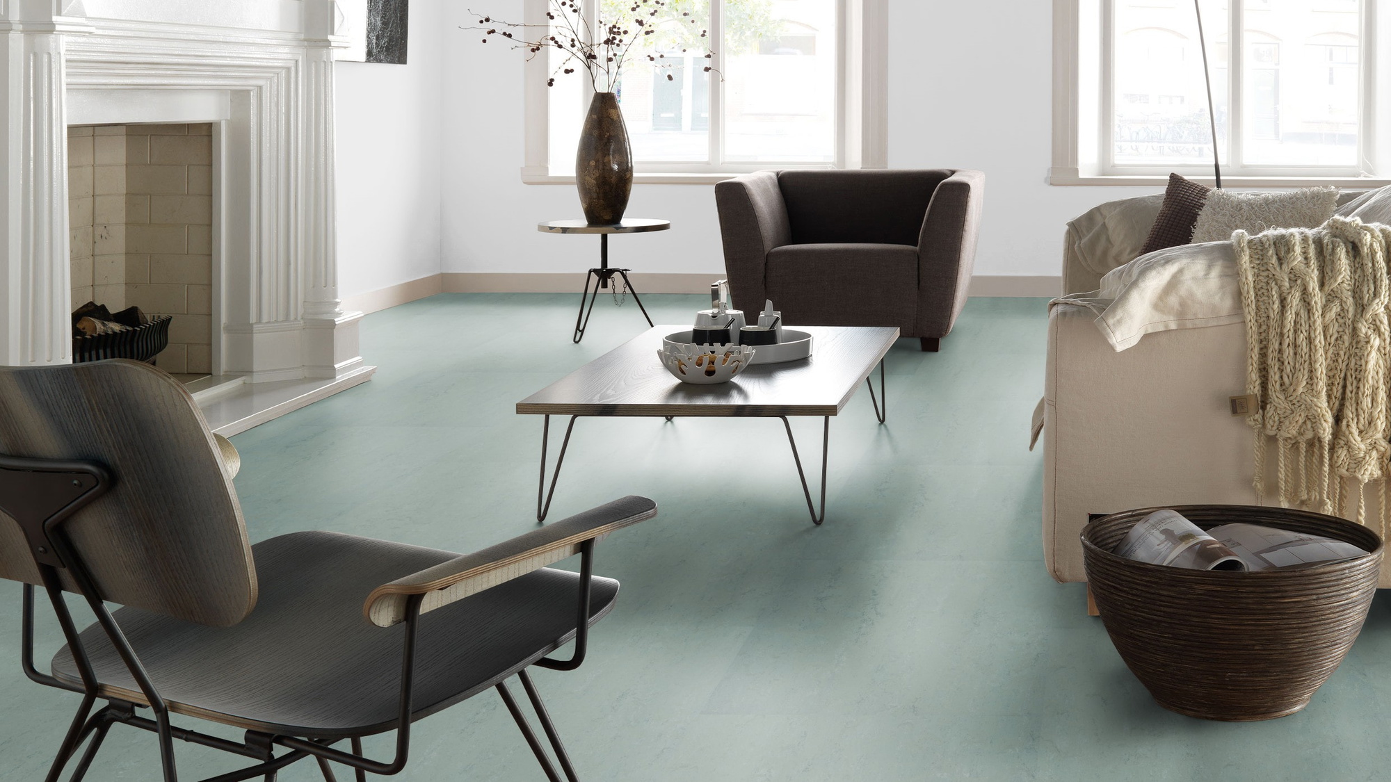Forbo Flooring Linoleum Marmoleum Modular Accent Blue Ice t3753