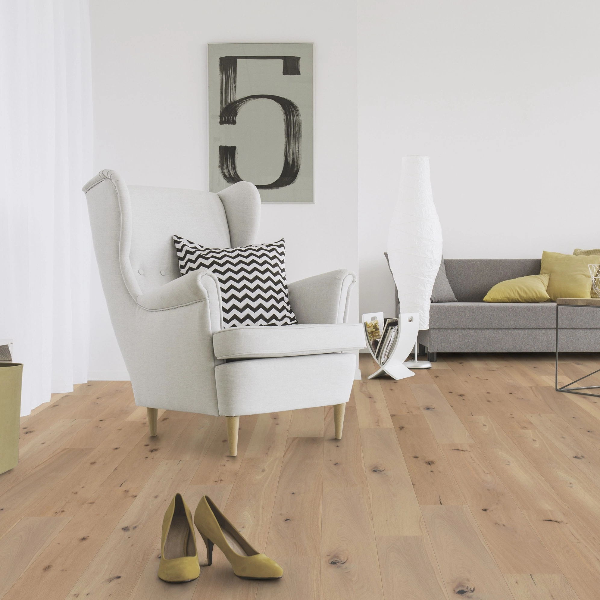 Milieubild Wohnzimmer mit Sessel und Sofa - Wicanders Wise Parkett Manor House Keppel Milieubild Wohnzimmer mit Sessel und Sofa - Wicanders Wise 82000280