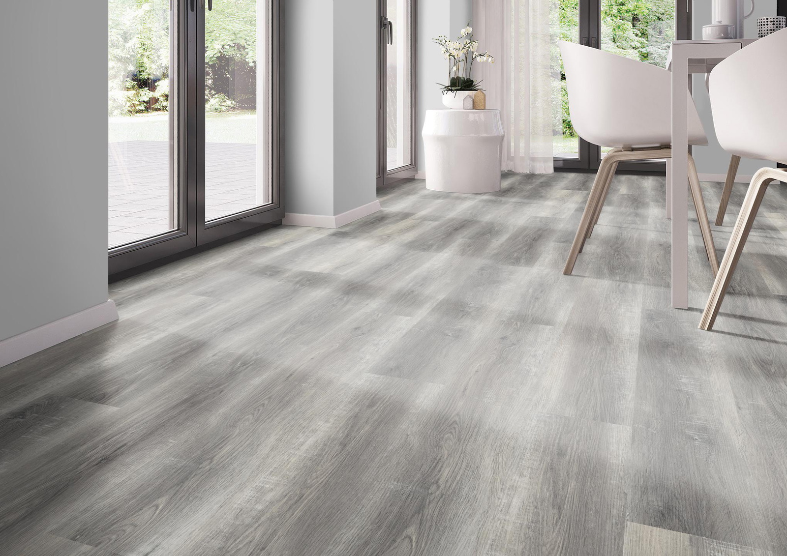 Milieubild Modernes Esszimmer - bodentiefe Perspektive - nexflor NXF-60030-004