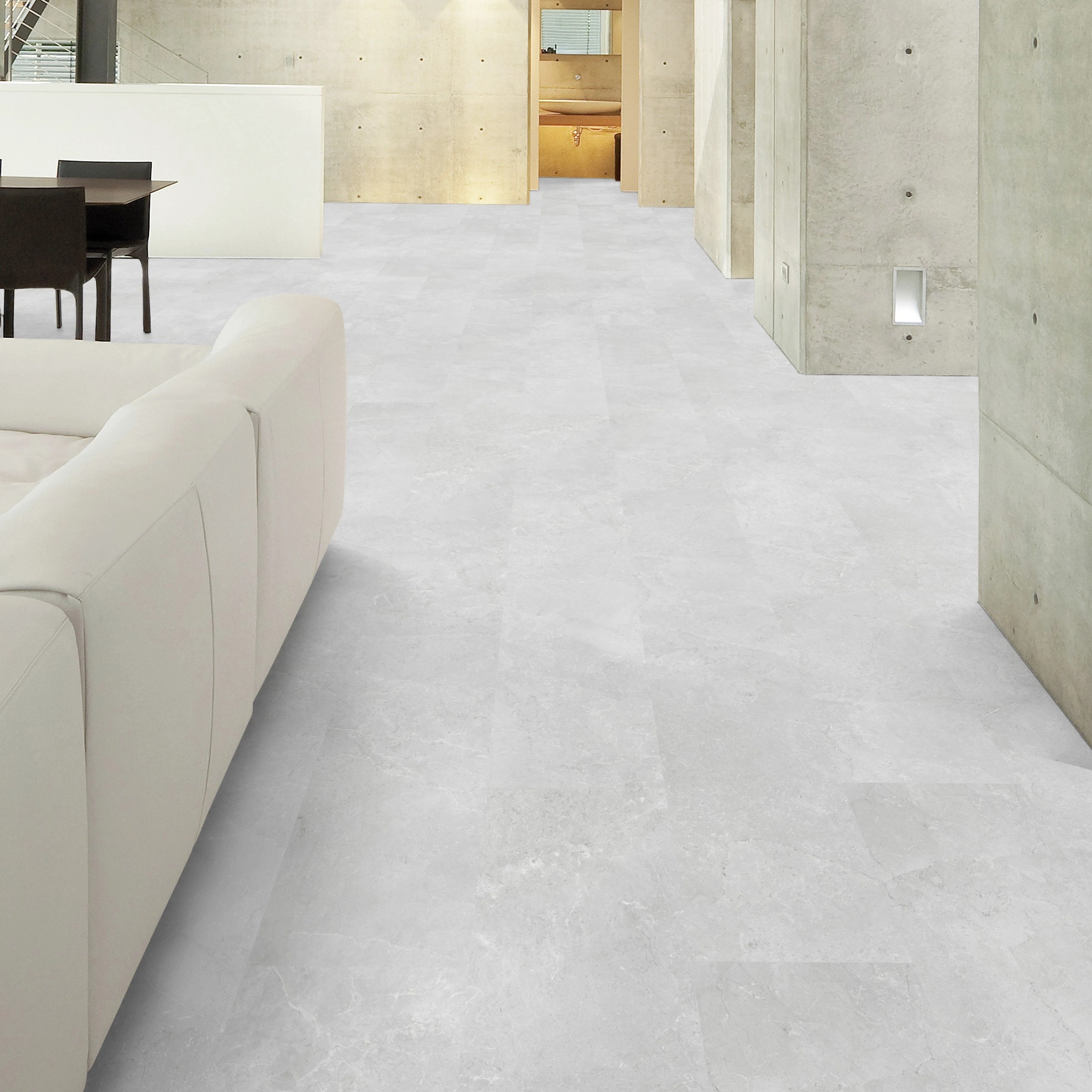 Milieubild Wohnzimmer im Loft-Stil - Wicanders Wise HDF Klick-Designboden stone Natural Minimal Stone White Milieubild Wohnzimmer im Loft-Stil - Wicanders Wise 80003893
