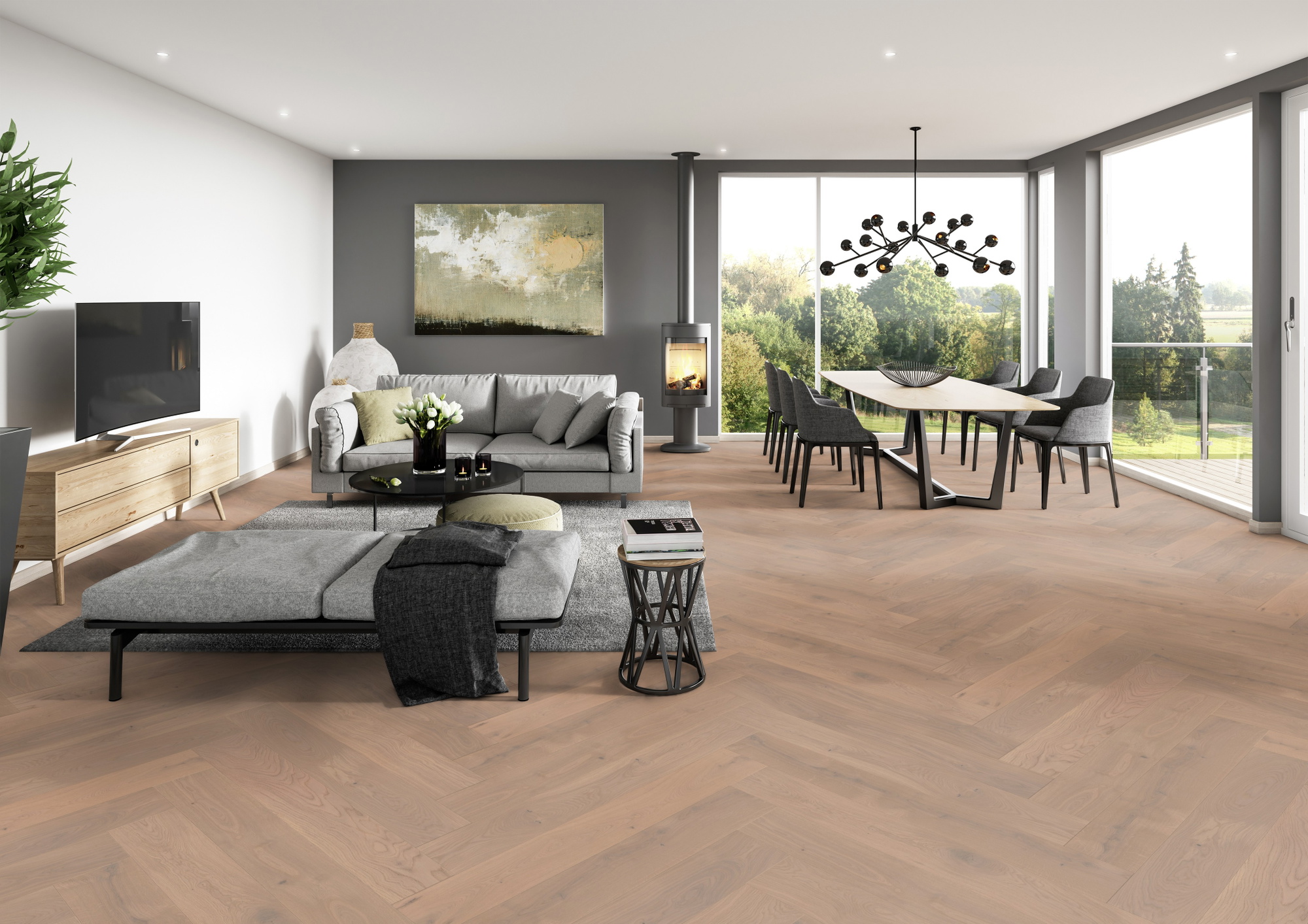 Milieubild Modernes Wohnzimmer mit Essbereich - ter Hürne 1101312523
