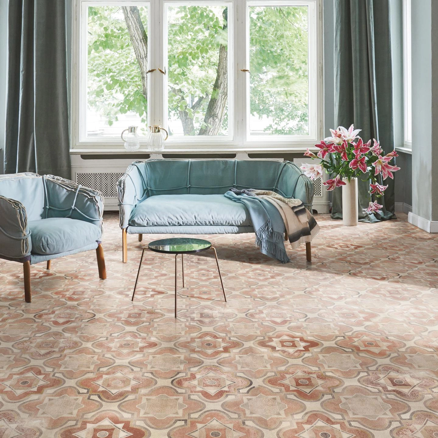 Milieubild Wohnzimmer in Stadtwohnung - Parador Laminat Trendtime 5 Malaga Milieubild Wohnzimmer in Stadtwohnung - Parador 1748676