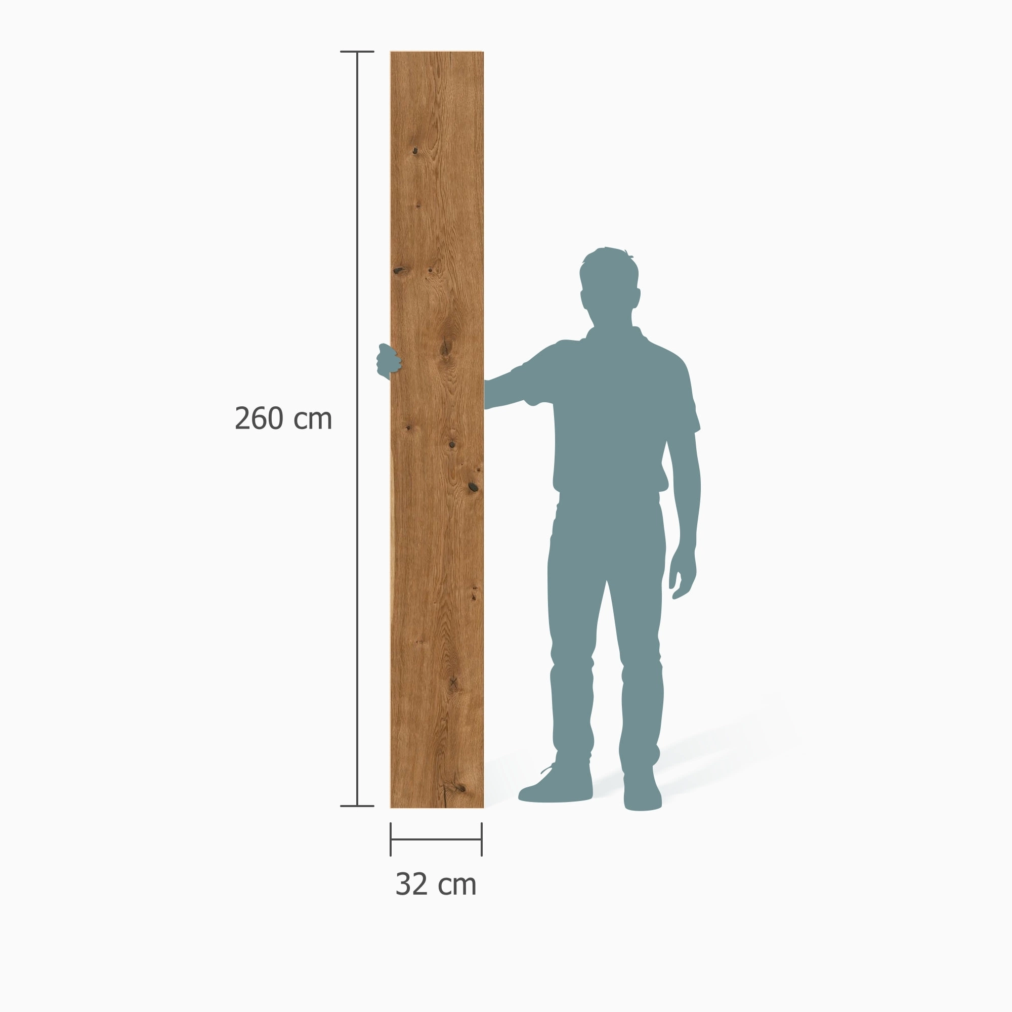 Größenverhältnis - MEISTER Holzboden HD 400 Lindura Eiche authentic Größenverhältnis - MEISTER 500213-2600320-08904