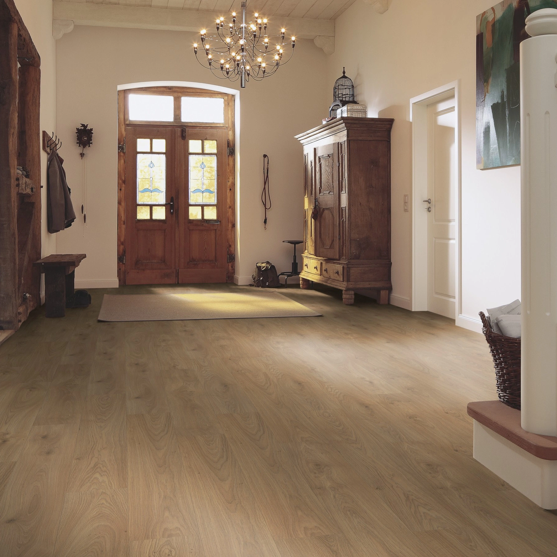 Milieubild Eingangsbereich mit Flur im Landhaus-Stil - MEISTER Laminat LC 150 Eiche Chianti Milieubild Eingangsbereich mit Flur im Landhaus-Stil - MEISTER 600014-1288198-07149