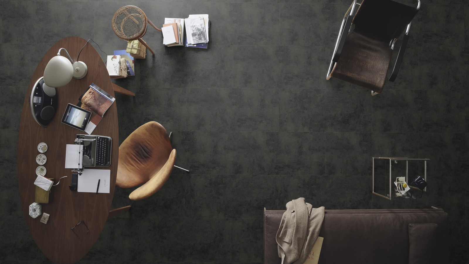 Milieubild Büro mit ovalem Tisch - Draufsicht - MEISTER 600003-0857398-07136