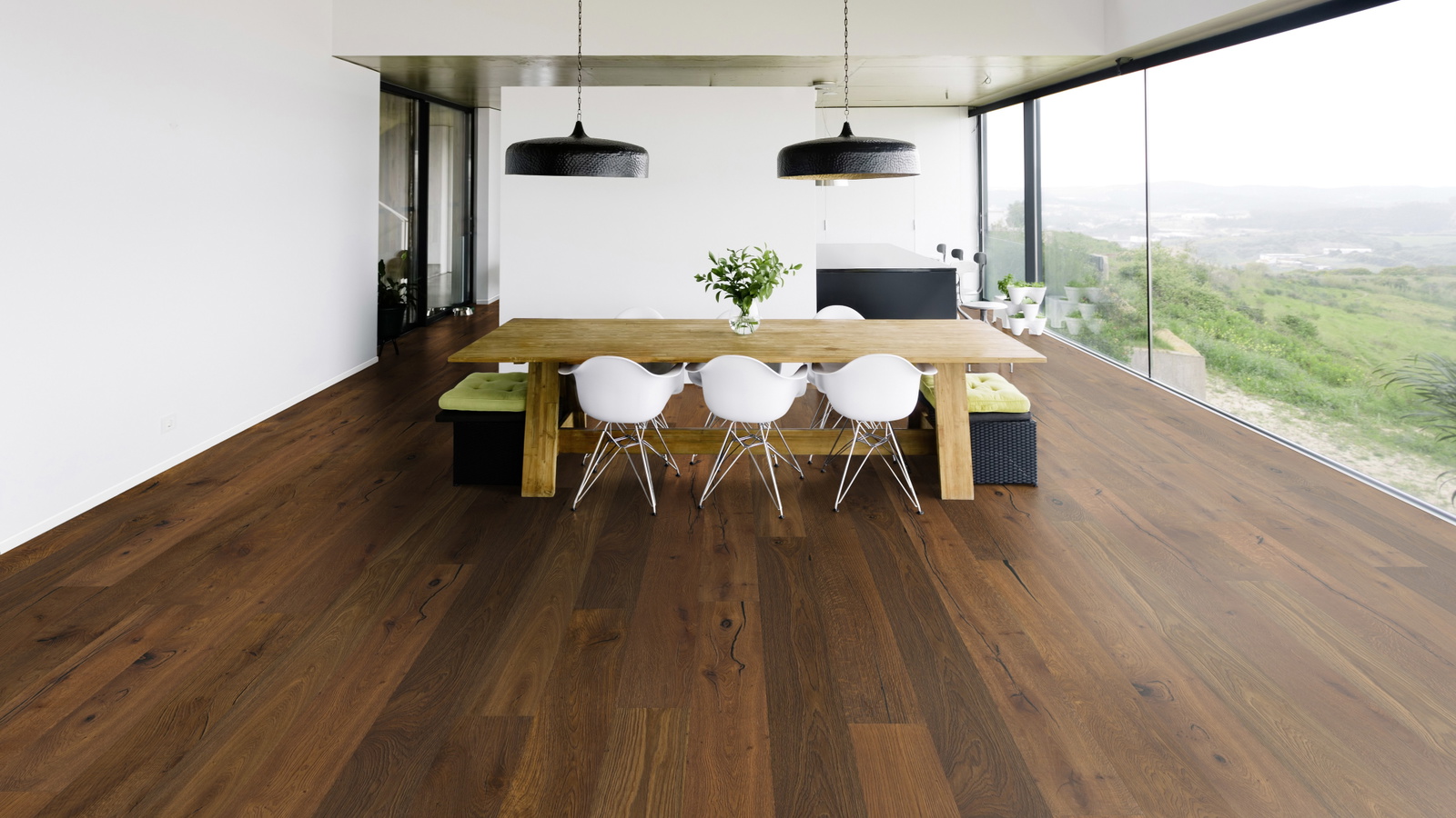 Milieubild Modernes Esszimmer mit Blick in die Natur - Bennett & Jones 1148010109
