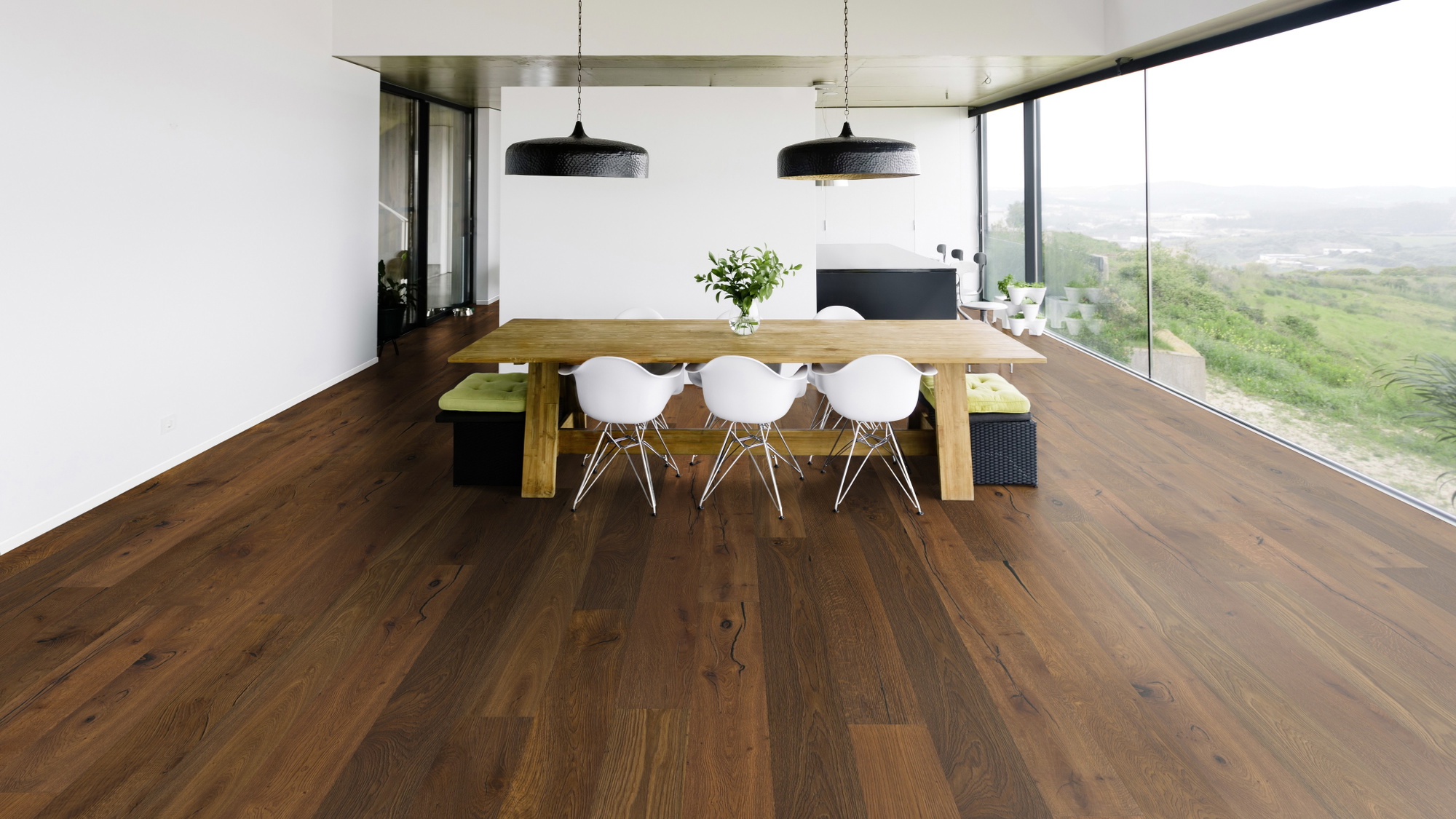 Milieubild Modernes Esszimmer mit Blick in die Natur - Bennett & Jones 1148010109