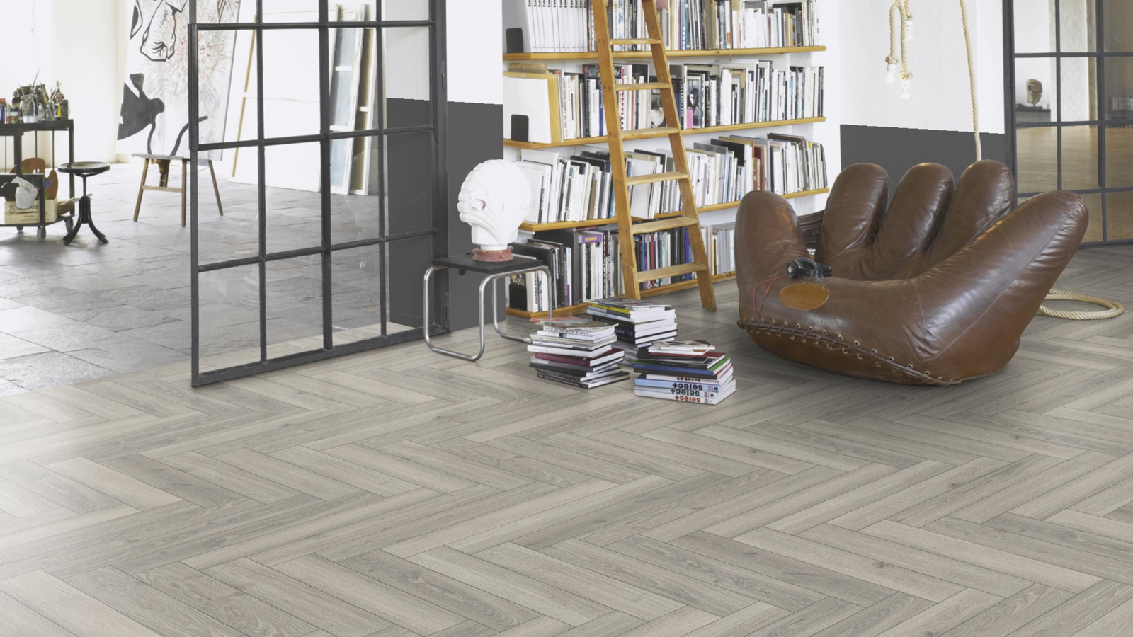 Parador Laminat Trendtime 3 Eiche Studioline lichtgrau Naturmattstruktur mit Synchronstruktur