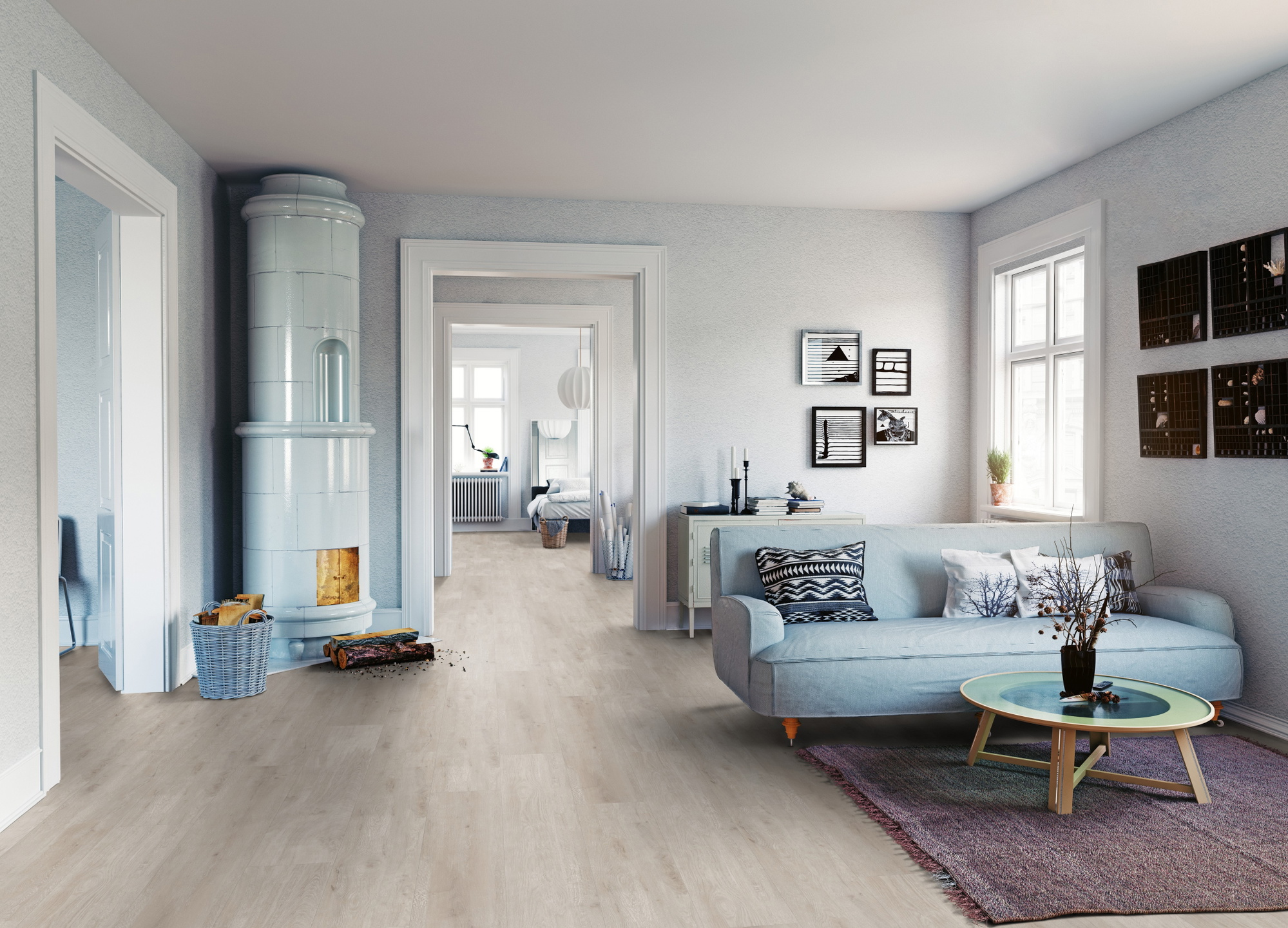 Milieubild Wohnzimmer mit Sofa und Kachelofen - ter Hürne 1101210413