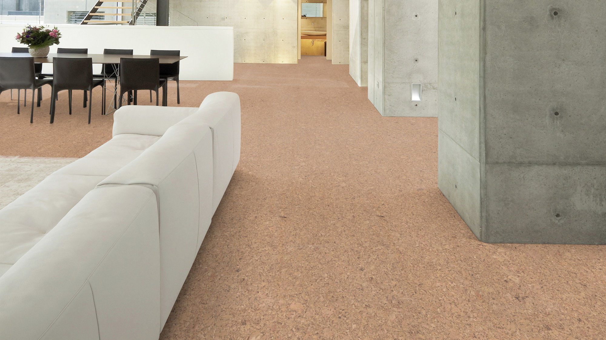 Milieubild Wohnzimmer im Loft-Stil - Wicanders Wise HDF Klick-Korkboden cork Go Ambition Milieubild Wohnzimmer im Loft-Stil - Wicanders Wise 80001643
