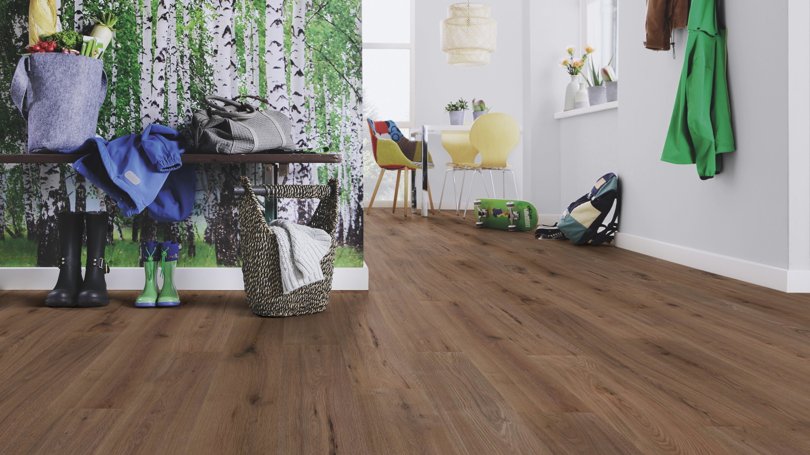 Milieubild Esszimmer mit Flur und Sitzbank - wineo MLP303R