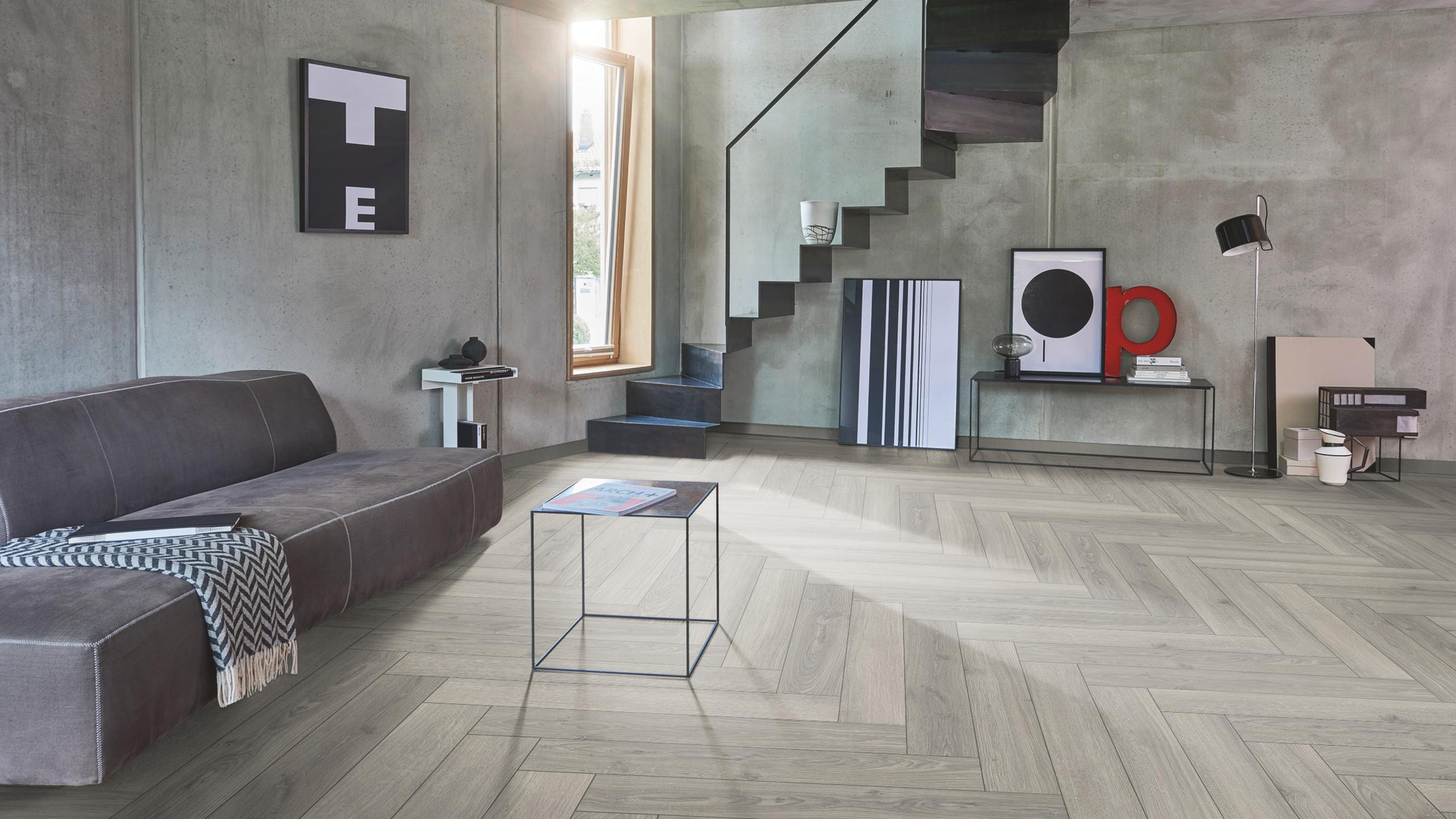 Parador Laminat Trendtime 3 Eiche Studioline lichtgrau Naturmattstruktur mit Synchronstruktur Parador Laminat Trendtime 3 Eiche Studioline lichtgrau Naturmattstruktur mit Synchronstruktur
