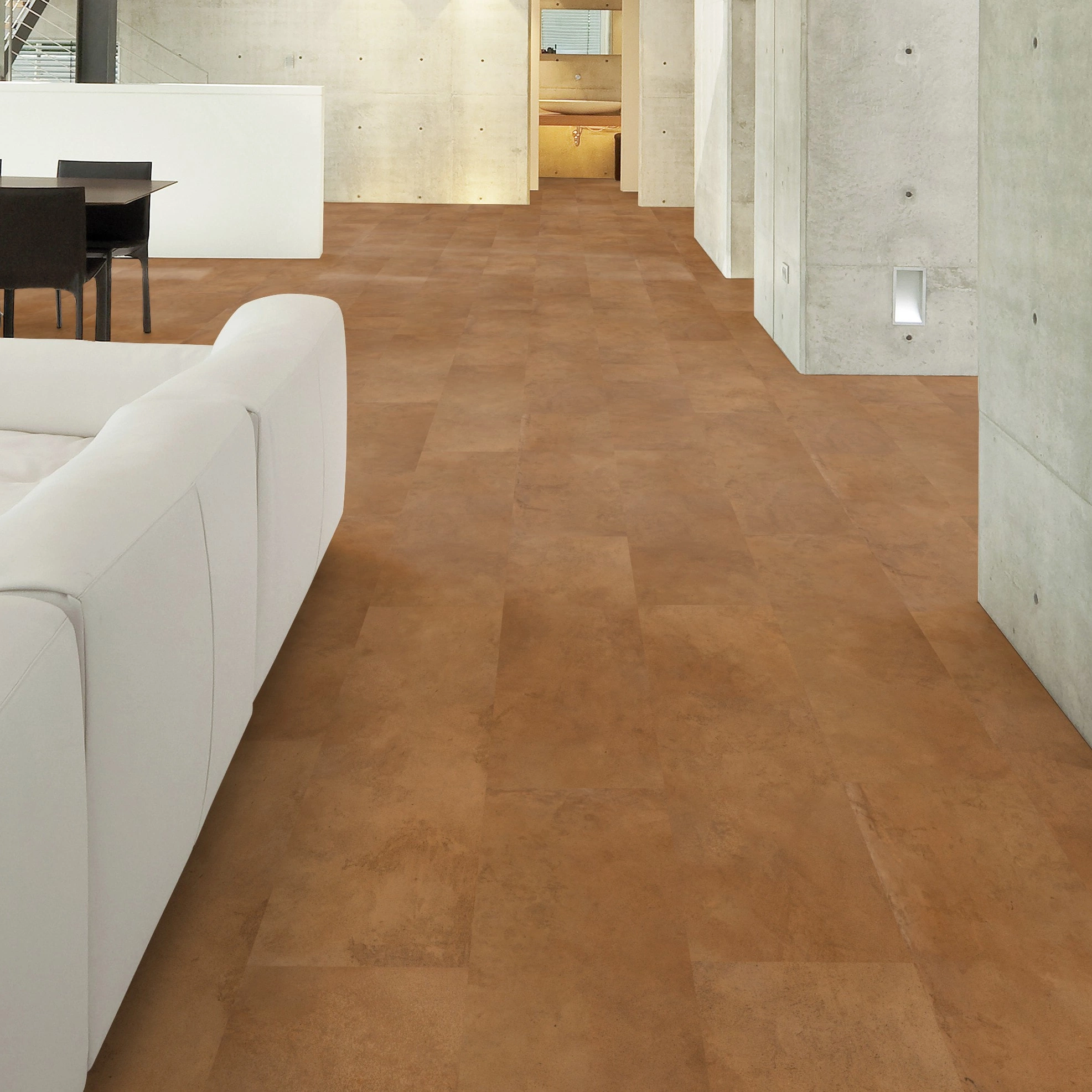 Milieubild Wohnzimmer im Loft-Stil - Wicanders Wise HDF Klick-Designboden stone Natural Elegant Plaster Camel Milieubild Wohnzimmer im Loft-Stil - Wicanders Wise 80003903