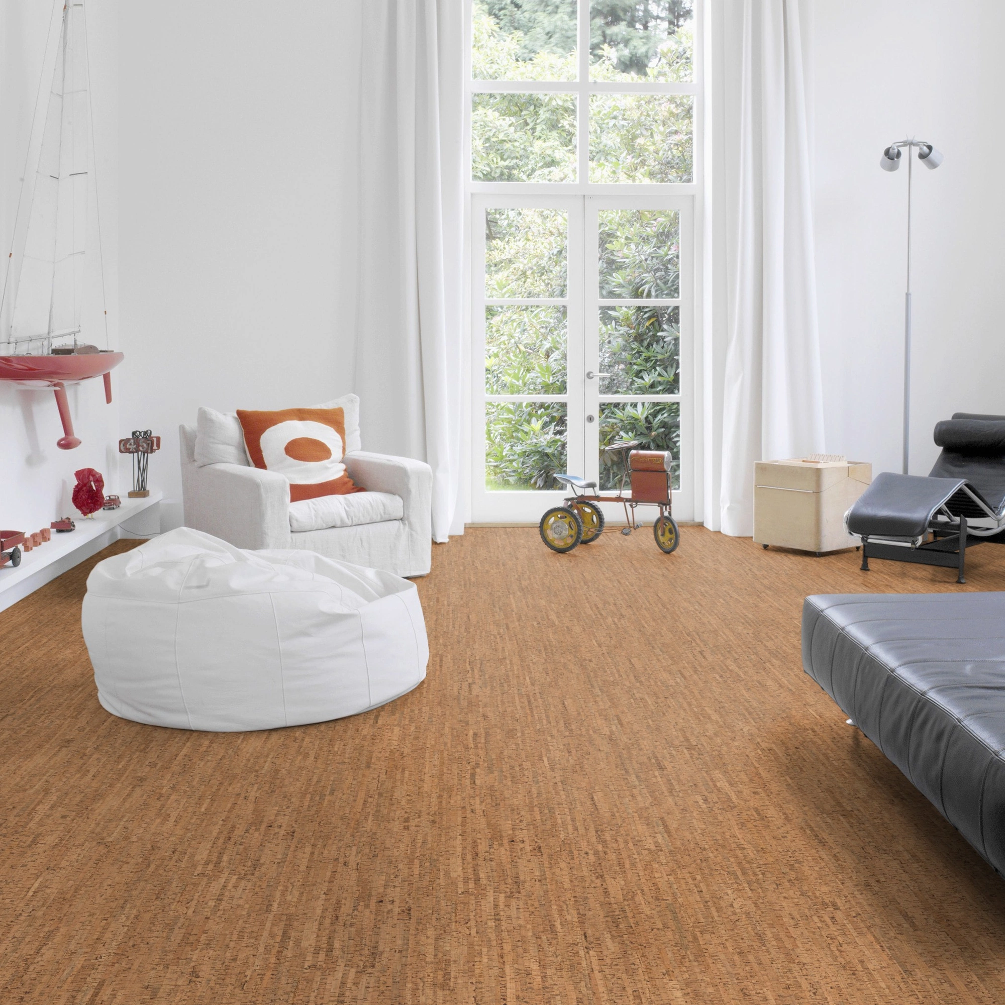 Milieubild Altbau-Wohnzimmer mit Kamin - Wicanders HDF Klick-Korkboden cork Essence Originals Character Milieubild Altbau-Wohnzimmer mit Kamin - Wicanders 80002238