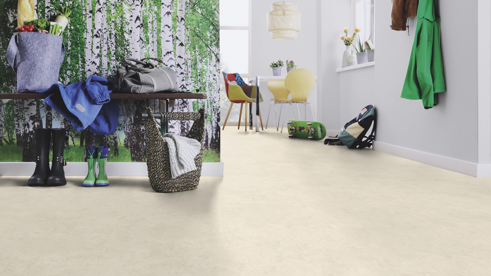 Milieubild Esszimmer mit Flur und Sitzbank - wineo PL115R