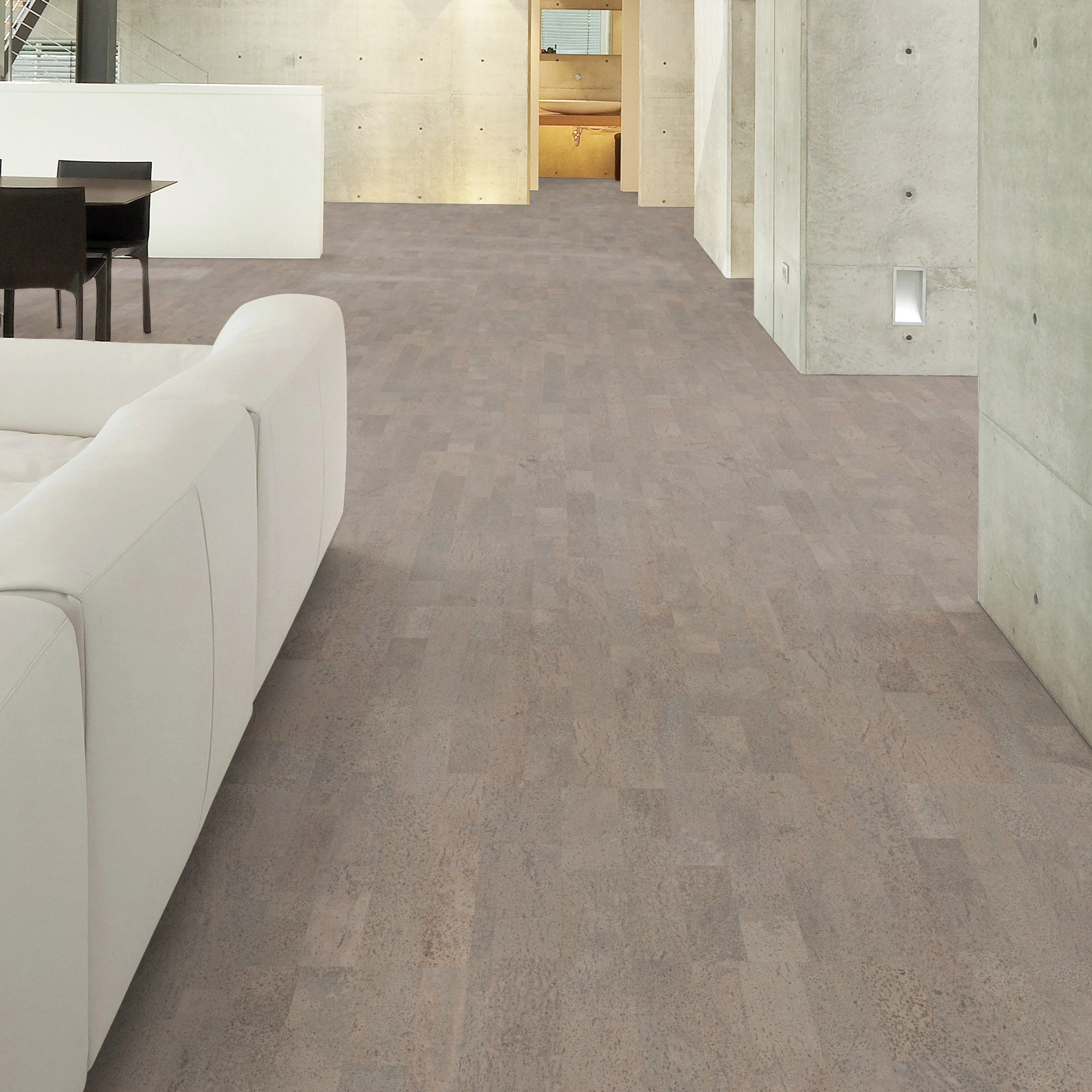 Milieubild Wohnzimmer im Loft-Stil - Wicanders Wise HDF Klick-Korkboden cork Essence Identity Silver Milieubild Wohnzimmer im Loft-Stil - Wicanders Wise 80001652