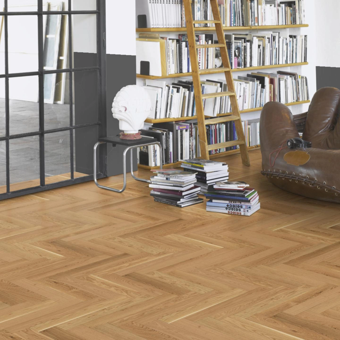 Milieubild Modernes Wohnzimmer mit Atelier - Parador Parkett Trendtime 3 Eiche Milieubild Modernes Wohnzimmer mit Atelier - Parador 1601582
