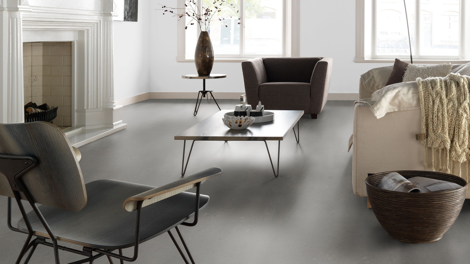 Milieubild Altbau-Wohnzimmer mit Kamin - Forbo Flooring 176477