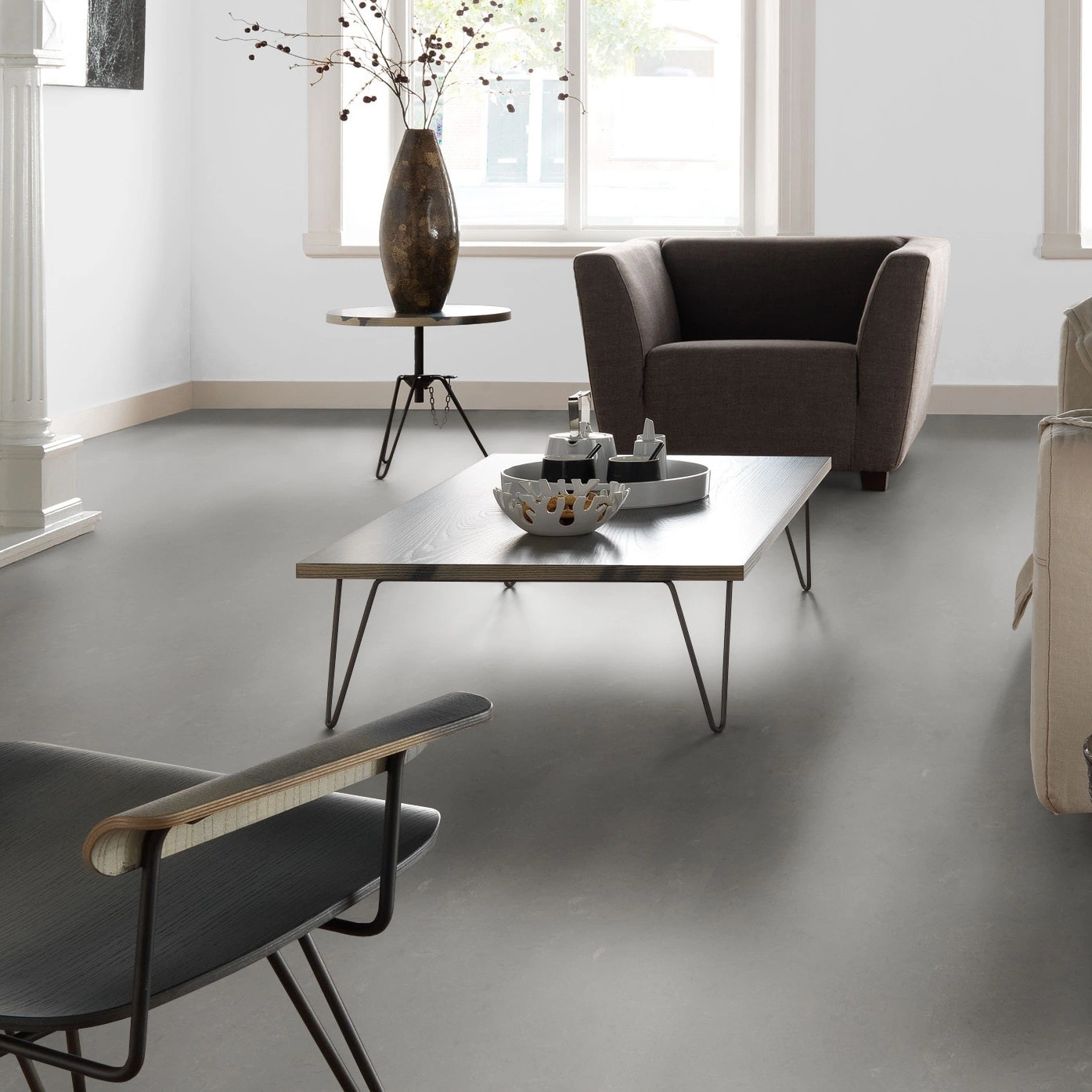 Milieubild Altbau-Wohnzimmer mit Kamin - Forbo Flooring Marmoleum Click Nebula Milieubild Altbau-Wohnzimmer mit Kamin - Forbo Flooring 176477