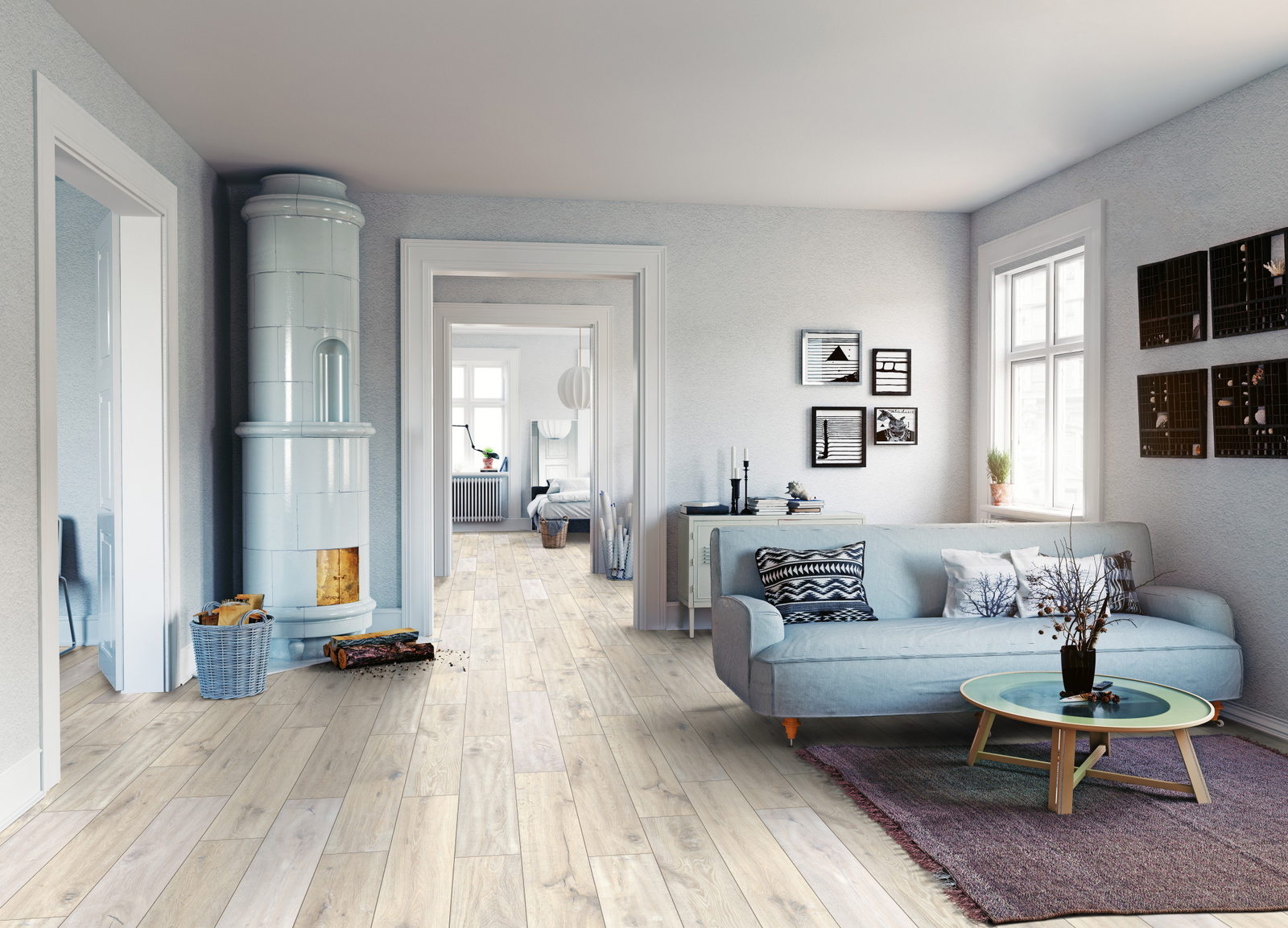Milieubild Wohnzimmer mit Sofa und Kachelofen - ter Hürne 1101021836