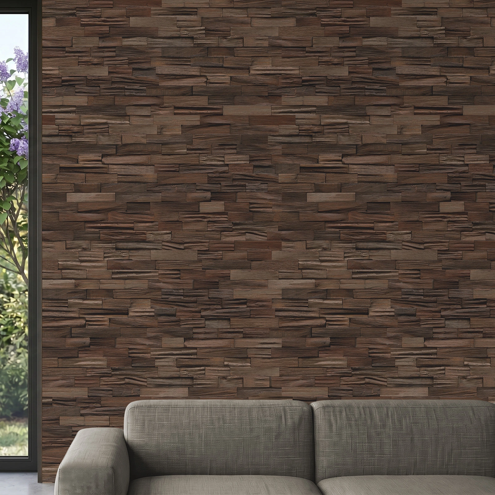Perspektivische Ansicht - nexwall nature undefined Rimba Timbercraft Burnt Brown Perspektivische Ansicht - nexwall nature NXWN-44018-003