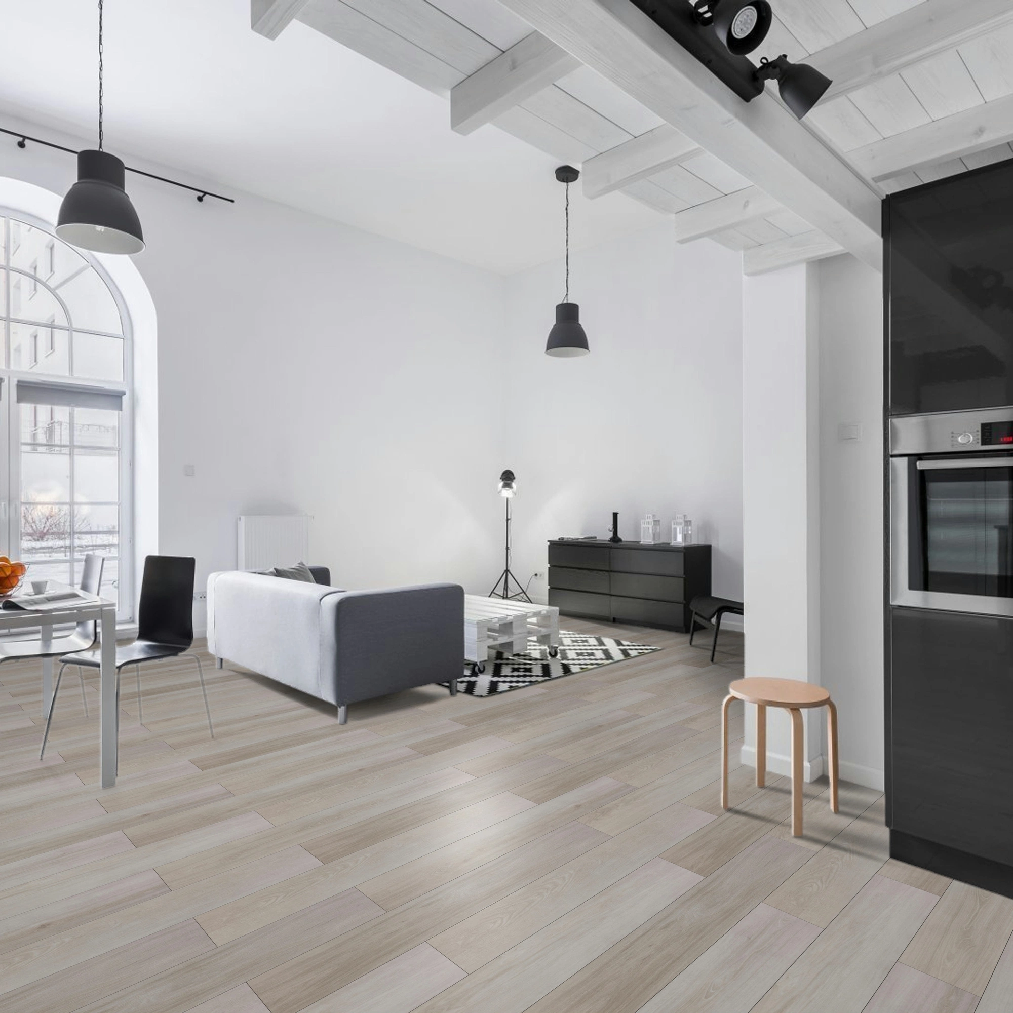 Milieubild Wohnzimmer mit Essbereich - BerryAlloc Klebe-Vinyl Zenn Gluedown 55 Oslo Milieubild Wohnzimmer mit Essbereich - BerryAlloc 60002253