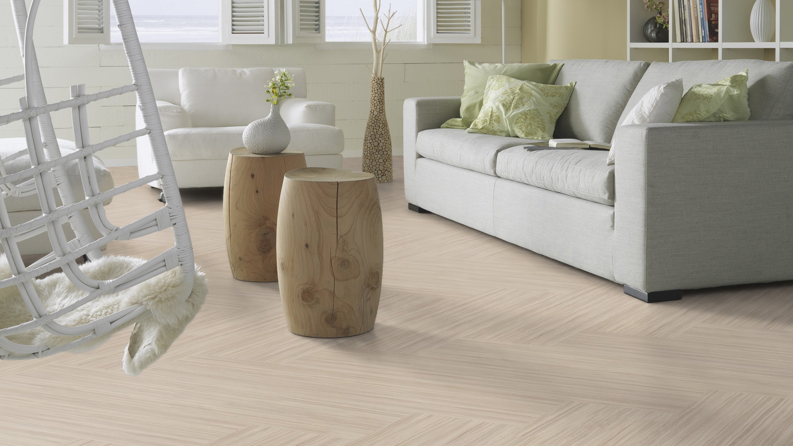 Milieubild Modernes, freundliches Wohnzimmer mit Sofa - Forbo Flooring 168299