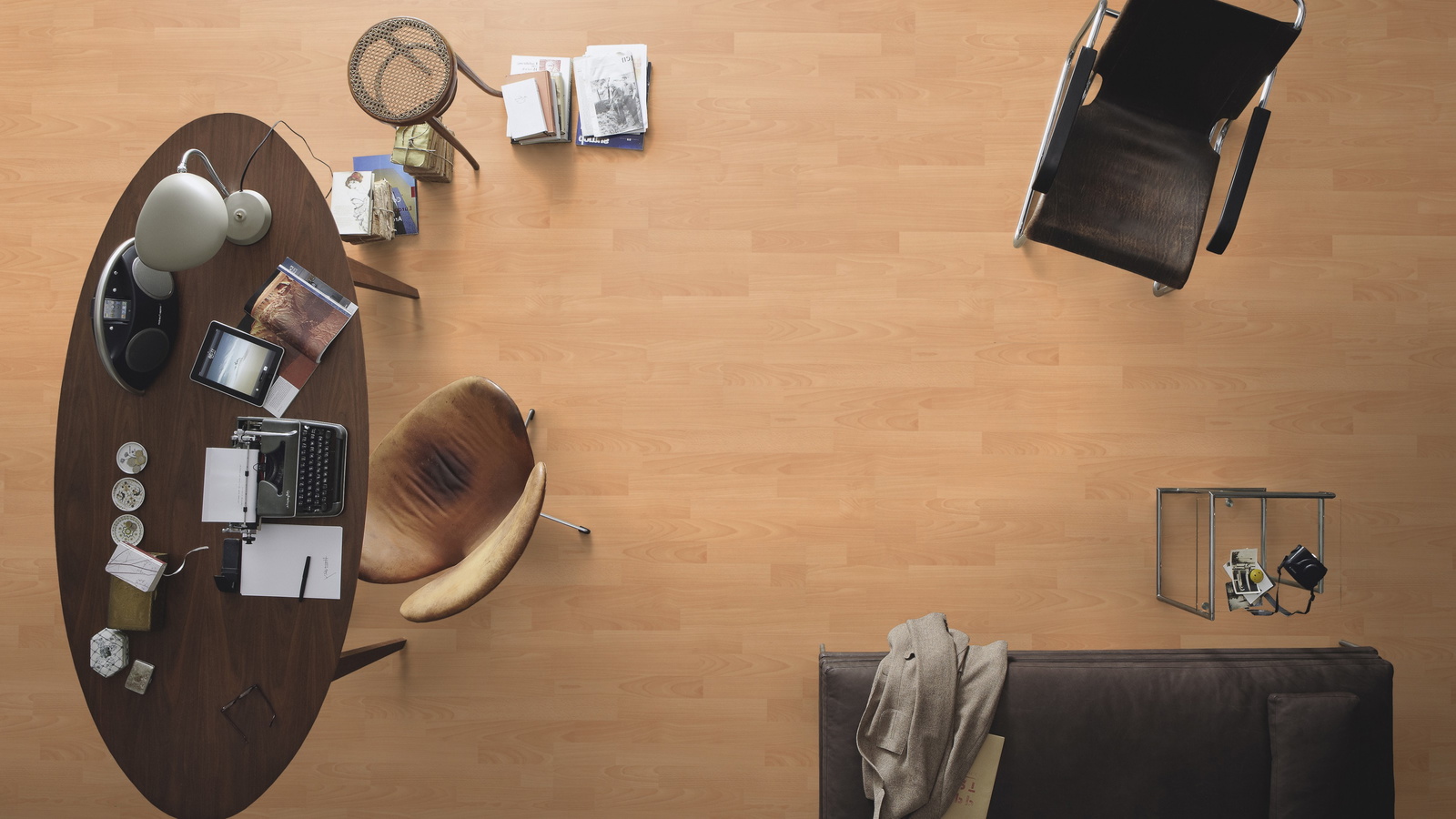 Milieubild Büro mit ovalem Tisch - Draufsicht - MEISTER 600012-1288198-06201
