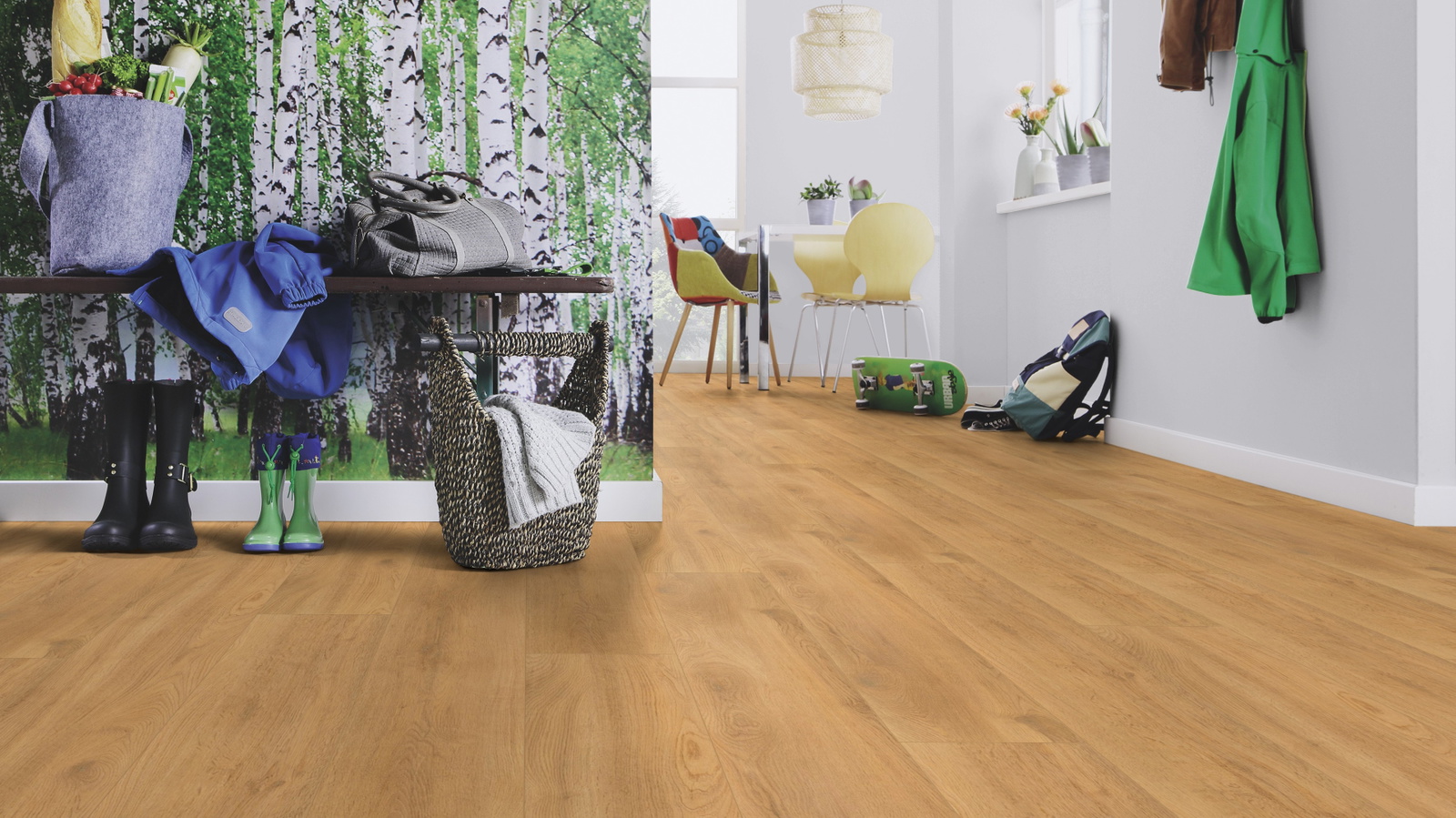Milieubild Esszimmer mit Flur und Sitzbank - wineo PLC270R