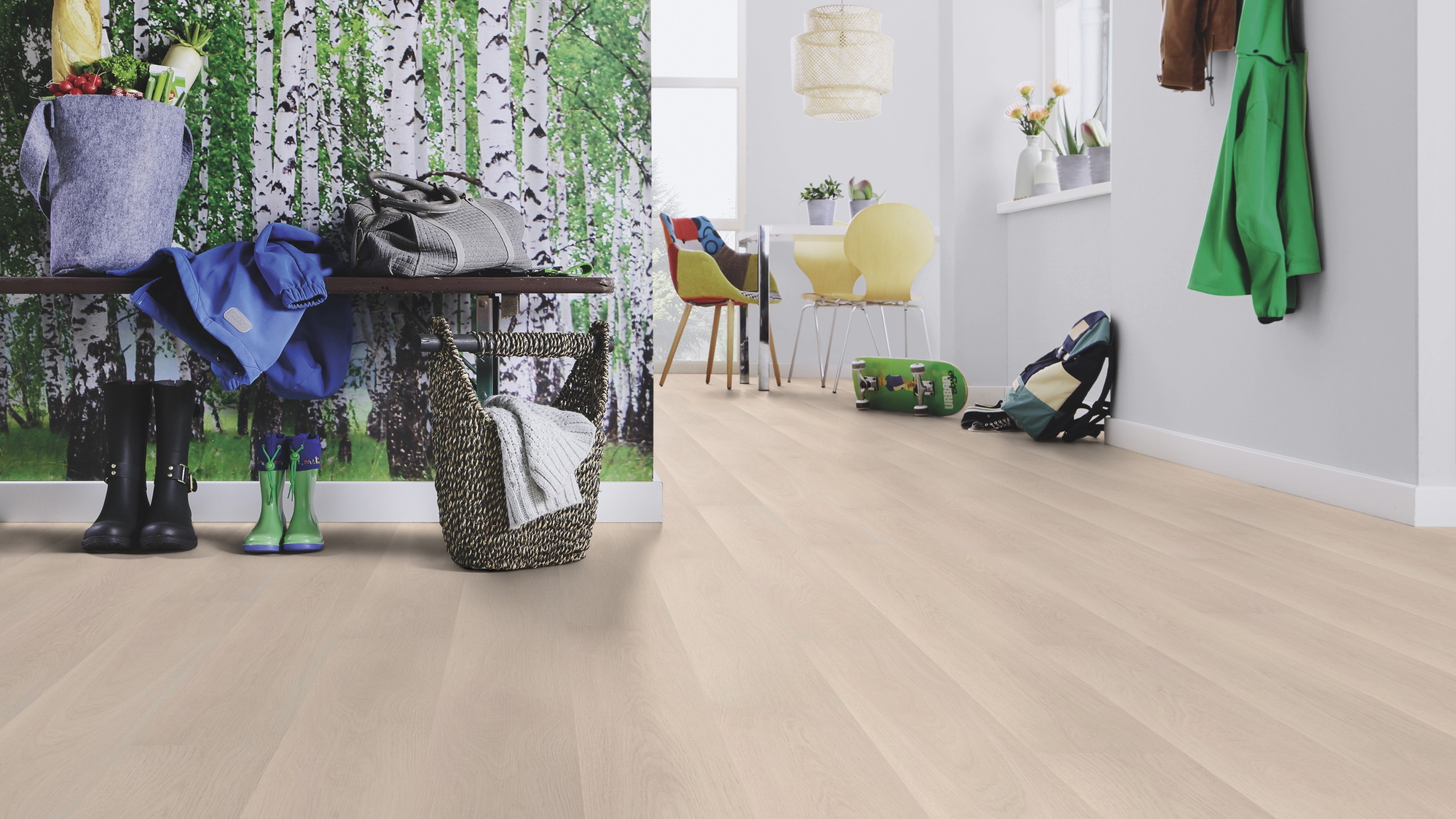 Milieubild Esszimmer mit Flur und Sitzbank - wineo PLC295R