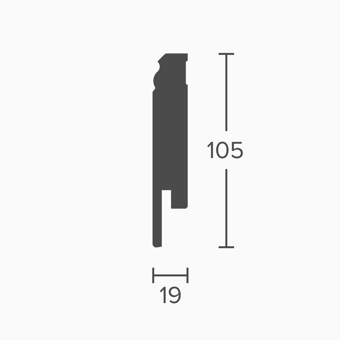 Parador Sockelleiste 105/19mm HL 3 Uni Weiss D001