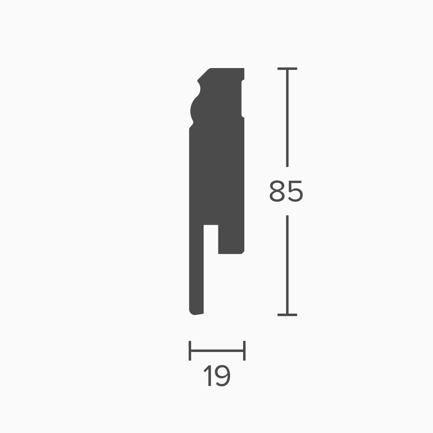 Parador Sockelleiste 85/19mm HL 2 Uni Weiss D001