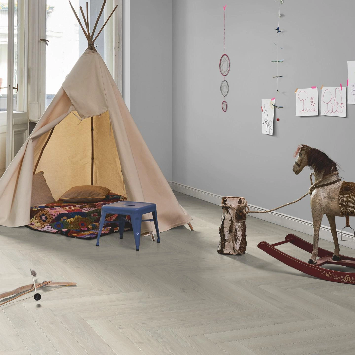 Parador Laminat Trendtime 3 Eiche Skyline weiß Naturmattstruktur mit Synchronstruktur Parador Laminat Trendtime 3 Eiche Skyline weiß Naturmattstruktur mit Synchronstruktur