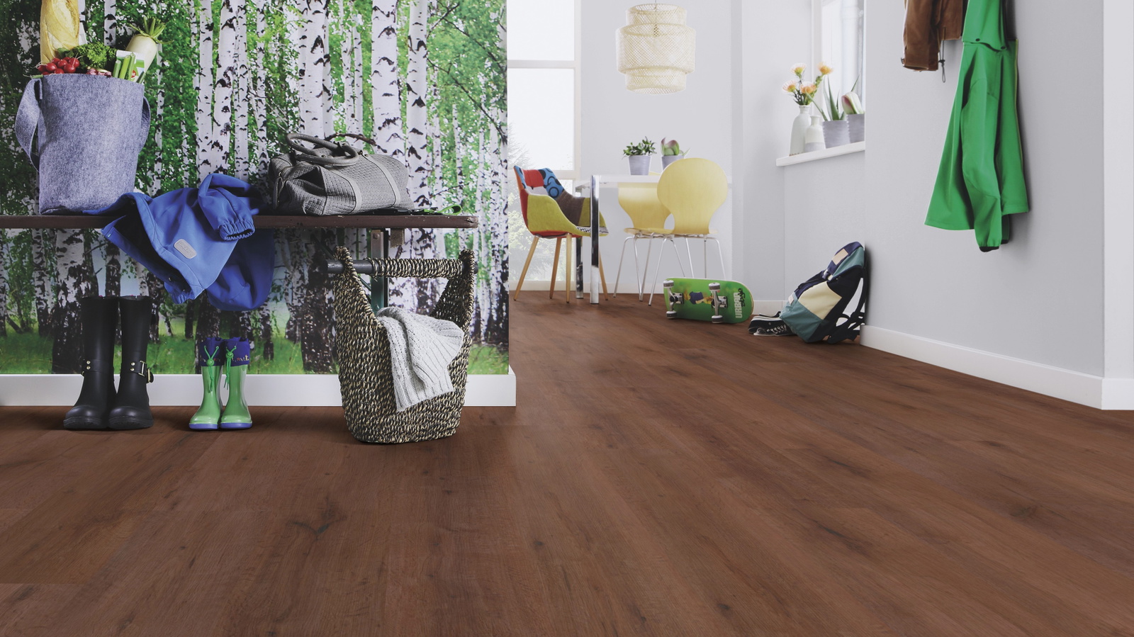 Milieubild Esszimmer mit Flur und Sitzbank - wineo PL316R