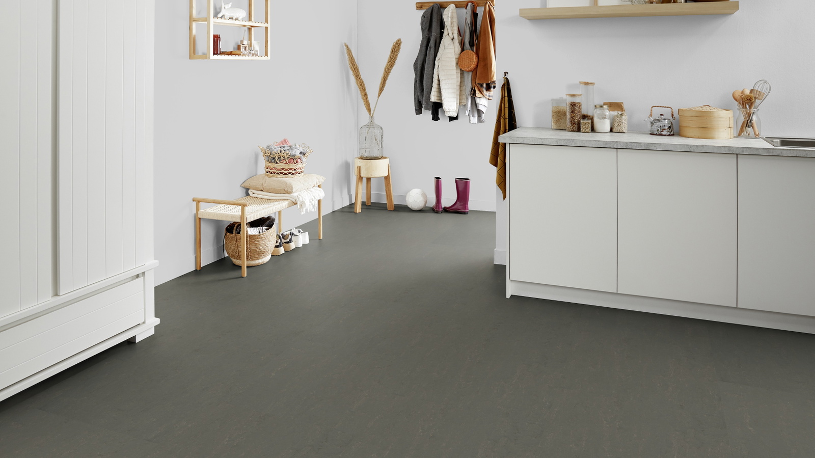 Forbo Flooring Linoleum Marmoleum Modular Neutral Meteorite t3705
