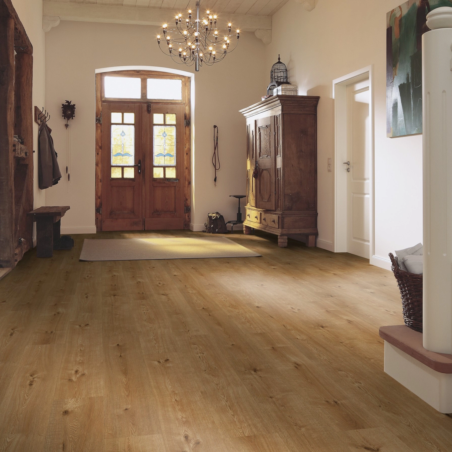 Milieubild Eingangsbereich mit Flur im Landhaus-Stil - MEISTER Laminat LD 55 Hill Oak Milieubild Eingangsbereich mit Flur im Landhaus-Stil - MEISTER 600015-1288198-07153