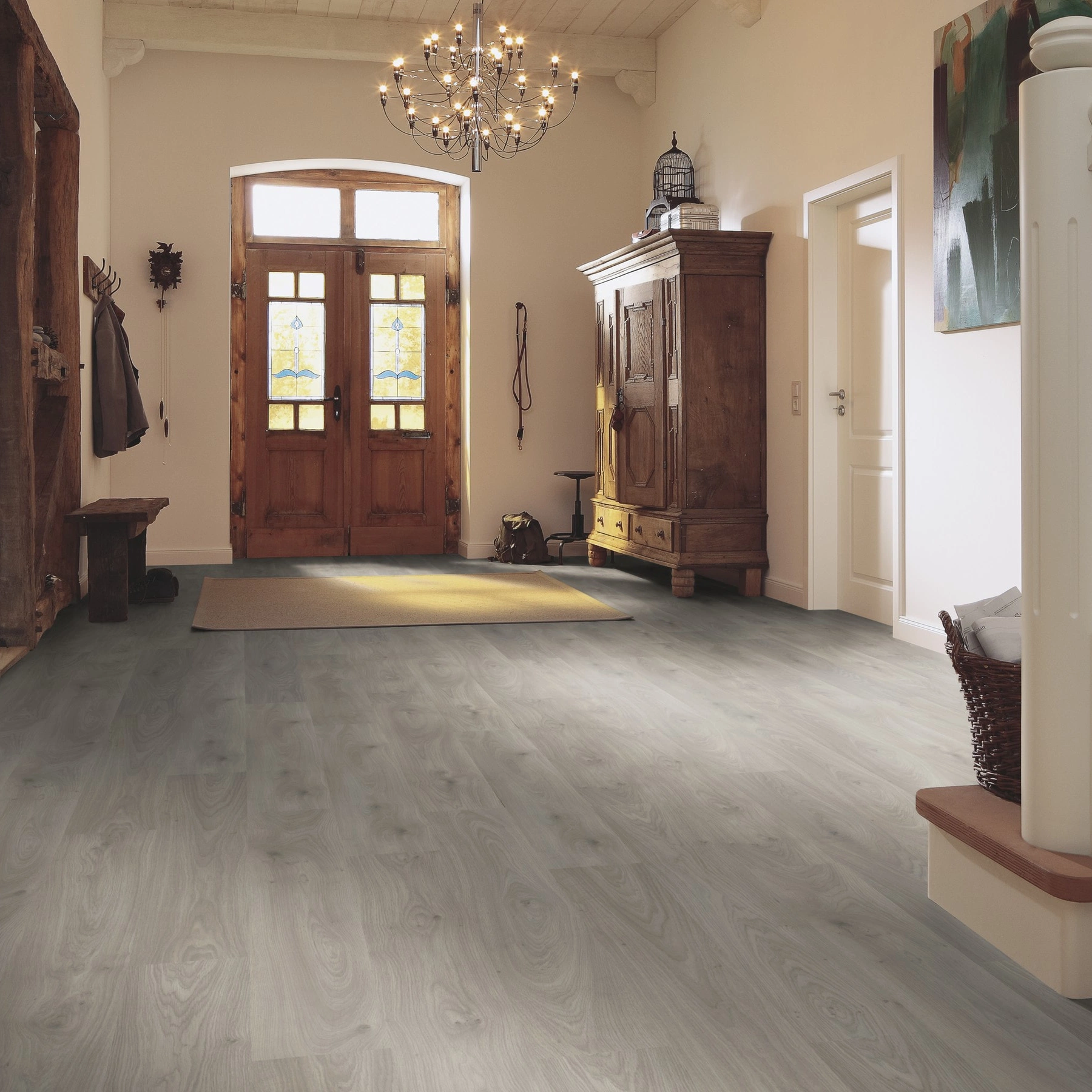 Milieubild Eingangsbereich mit Flur im Landhaus-Stil - MEISTER Laminat LC 150 Eiche Monclair Milieubild Eingangsbereich mit Flur im Landhaus-Stil - MEISTER 600014-1288198-07148