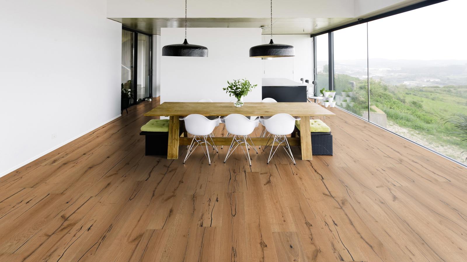 Milieubild Modernes Esszimmer mit Blick in die Natur - Bennett & Jones 1148010110